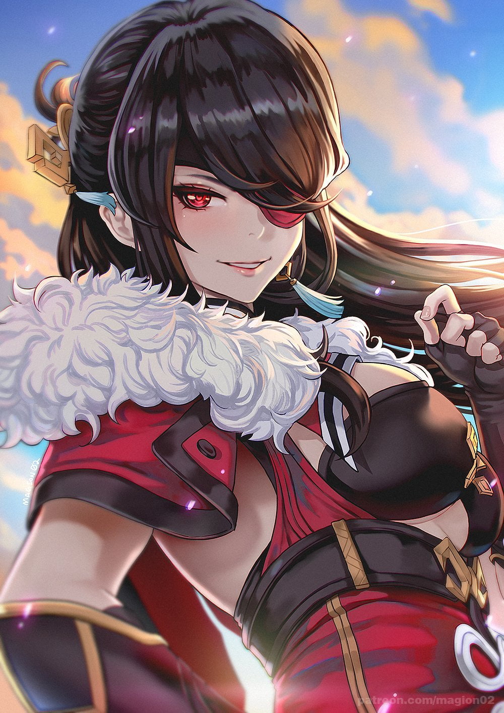 720P, anime girls, Beidou (Genshin Impact), Genshin Impact, Phone HD Wallpaper