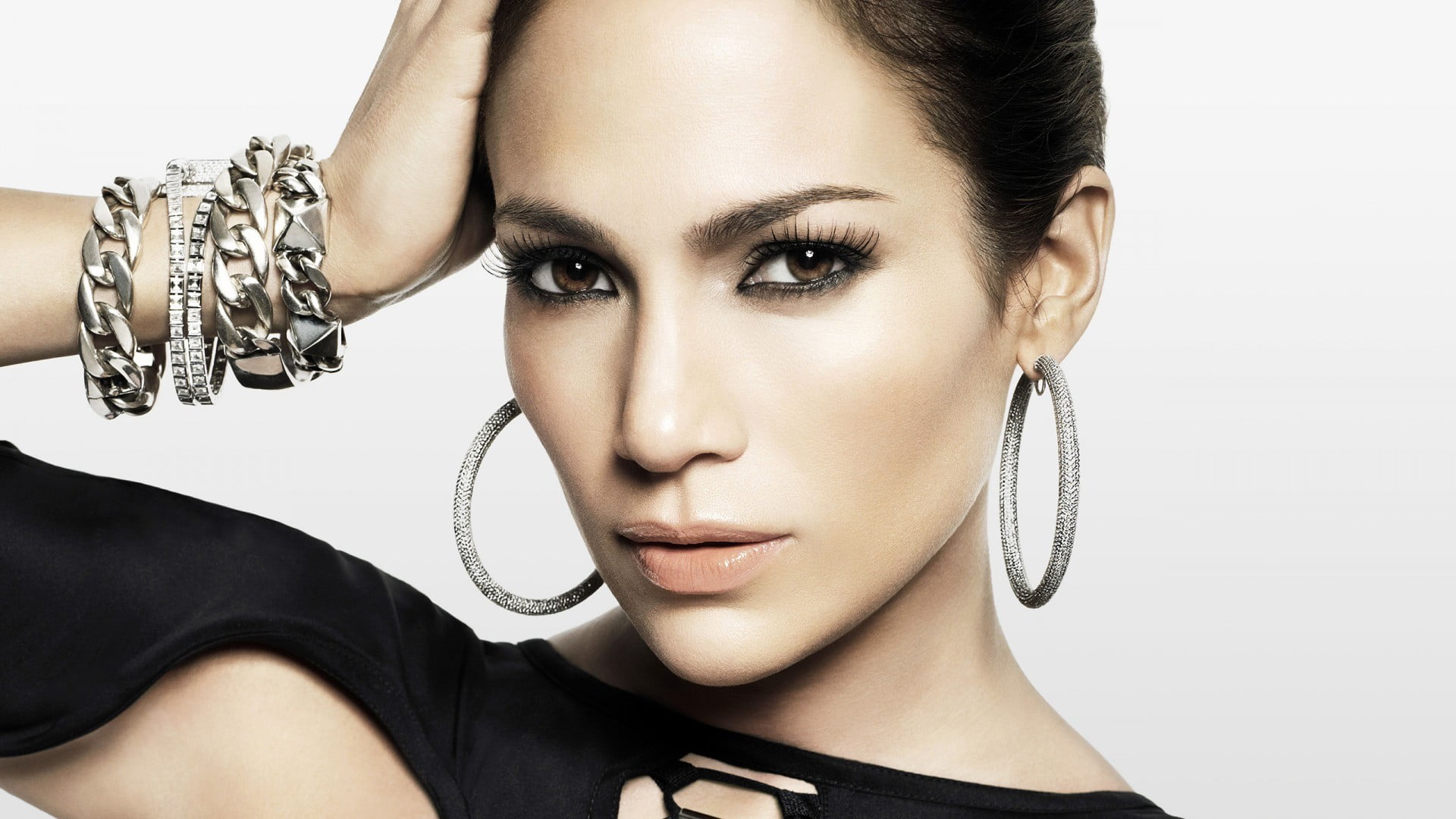 young women, portrait, body part, Jennifer Lopez, fashion model, fashion, headshot, women, jewelry, adult, elegance, bracelets, studio shot, human face, HD Wallpaper