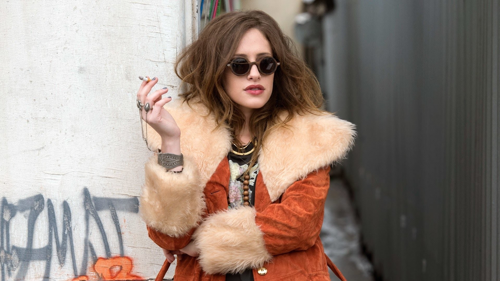 brunette, bracelets, cigarettes, Darlene Alderson, Carly Chaikin, Mr. Robot, Caucasian, rings, smoking, women, sunglasses, 1080P, women with shades, HD Wallpaper