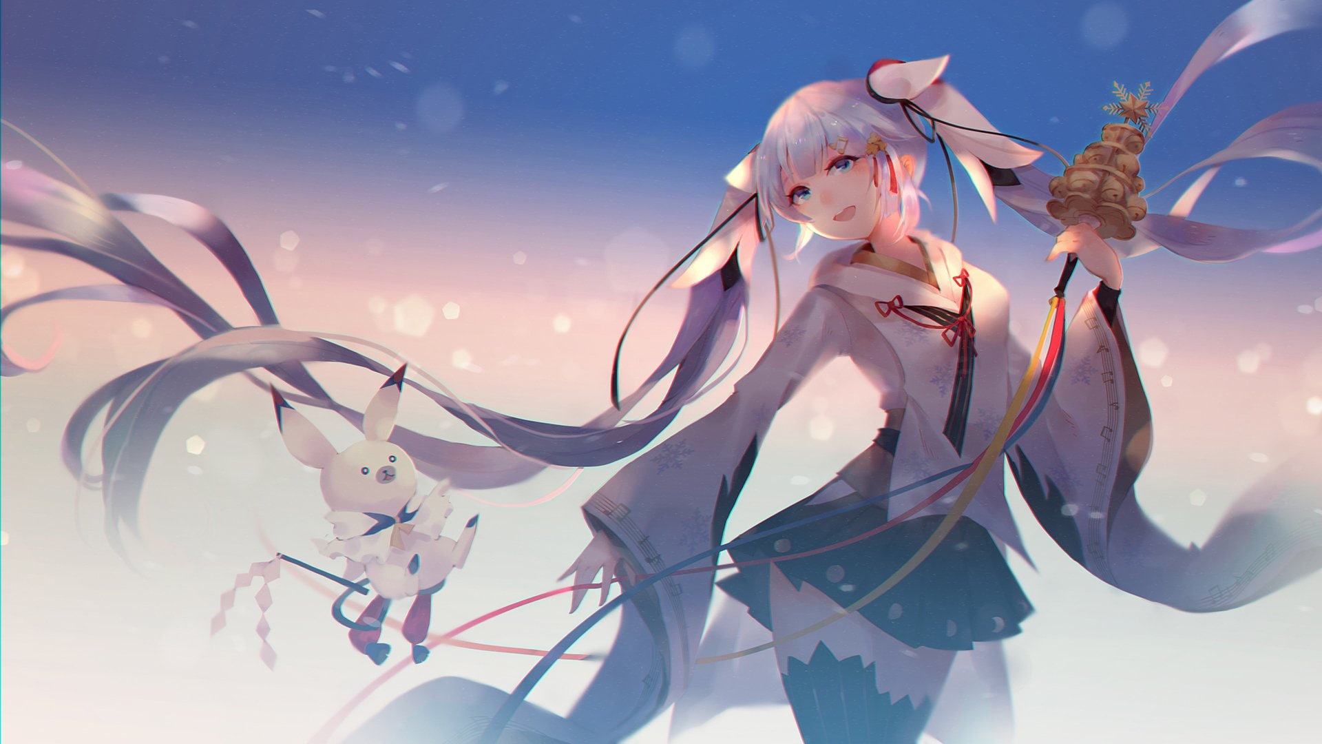 Vocaloid, Yuki Miku, Hatsune Miku, Anime, 1080P, HD Wallpaper