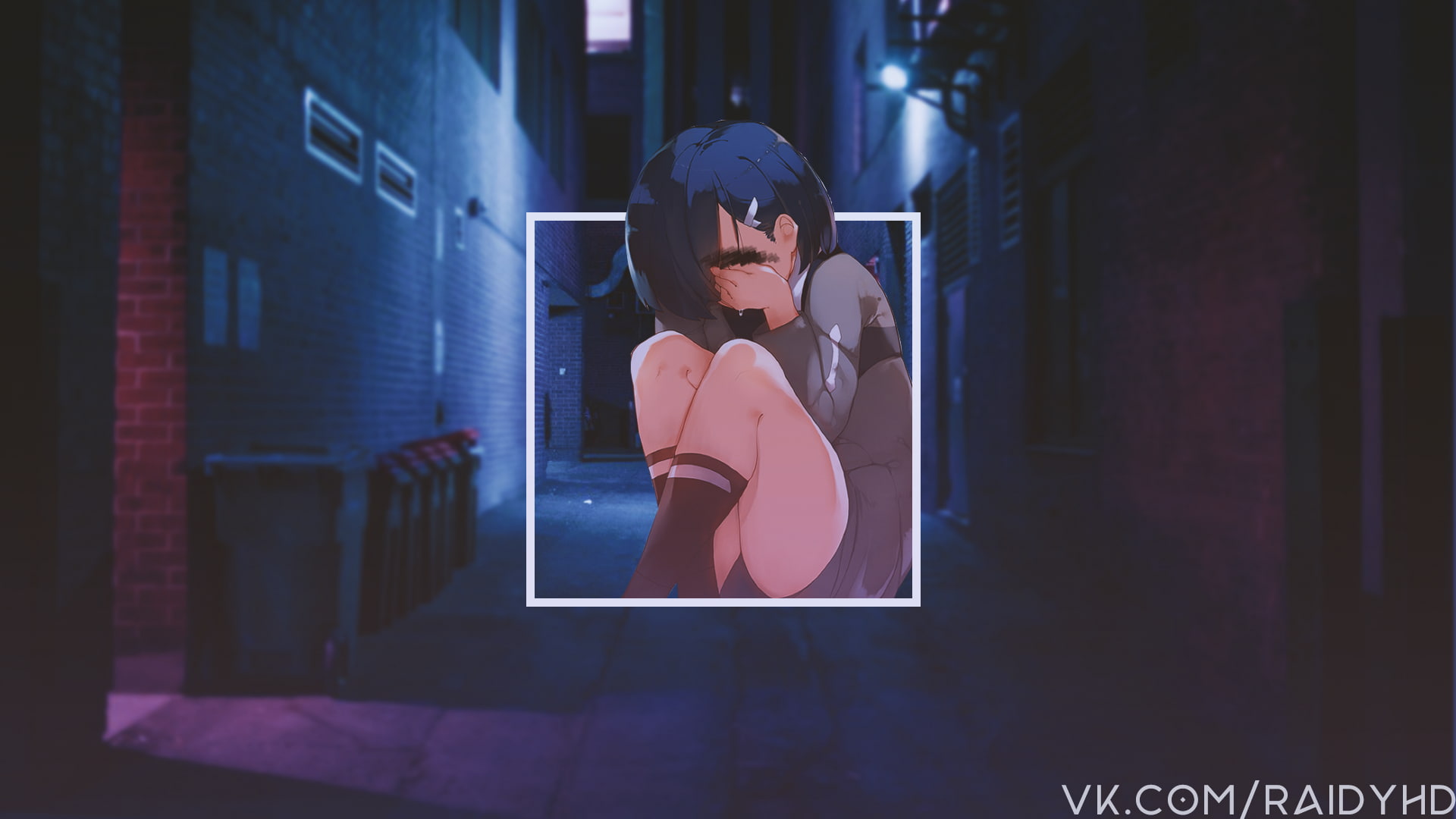 1080P, indoors, young adult, illuminated, technology, anime, females, built structure, reflection, architecture, young women, picture-in-picture, night, HD Wallpaper