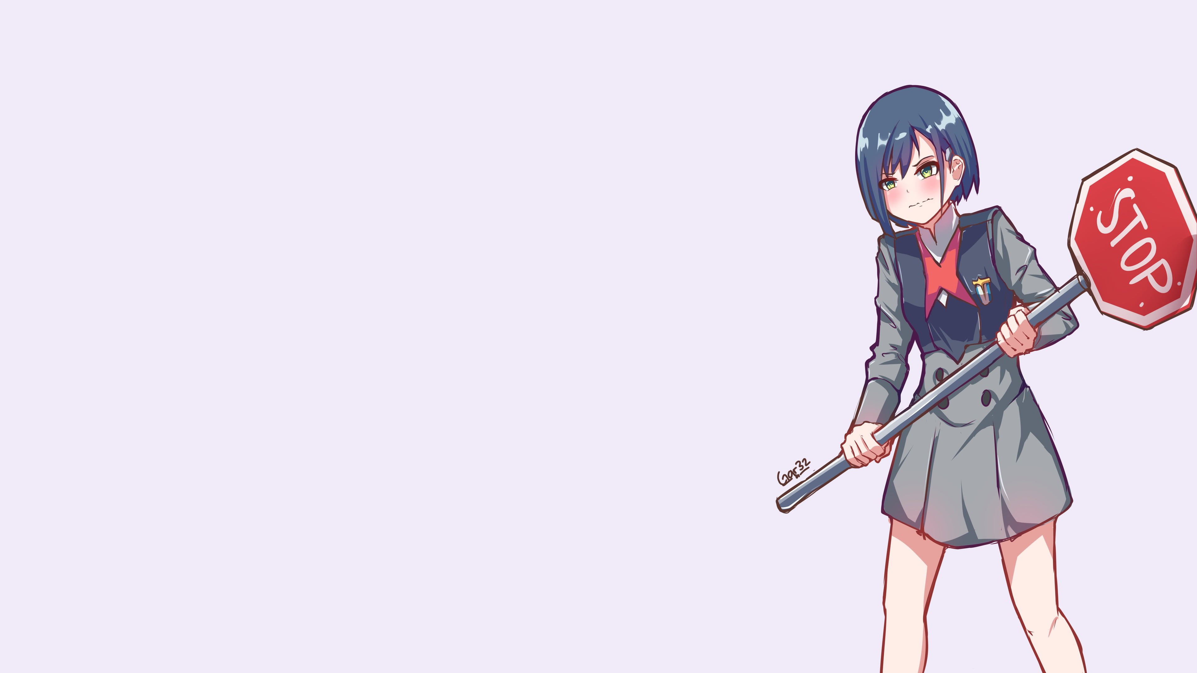 casual clothing, studio shot, hairstyle, three quarter length, simple background, communication, leisure activity, adult, fashion, lifestyles, 4K, Ichigo (Darling in the FranXX), HD Wallpaper
