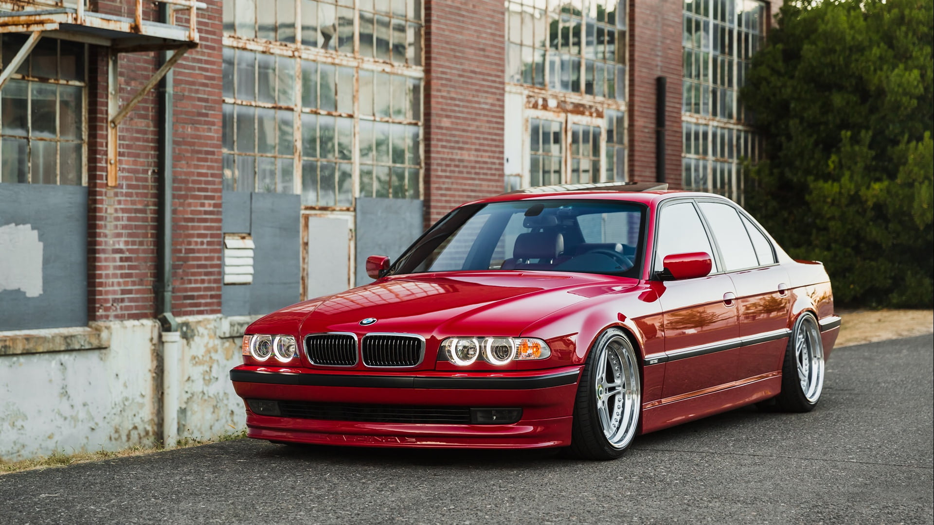 1080P, BMW, RED, 740, E38, HD Wallpaper