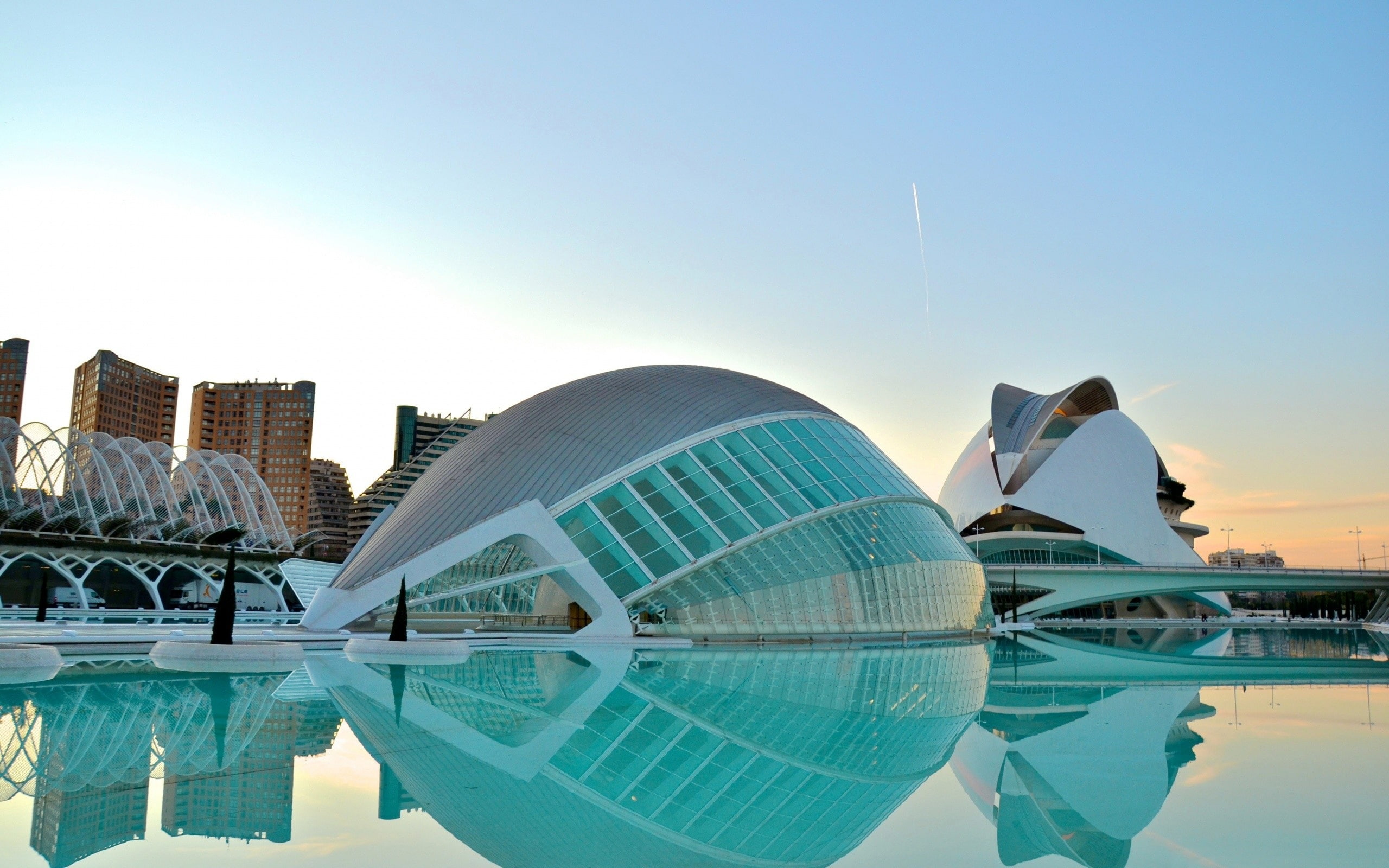 grey, dome, architecture, beautiful, spain, city, 2K, white, building, valencia, HD Wallpaper
