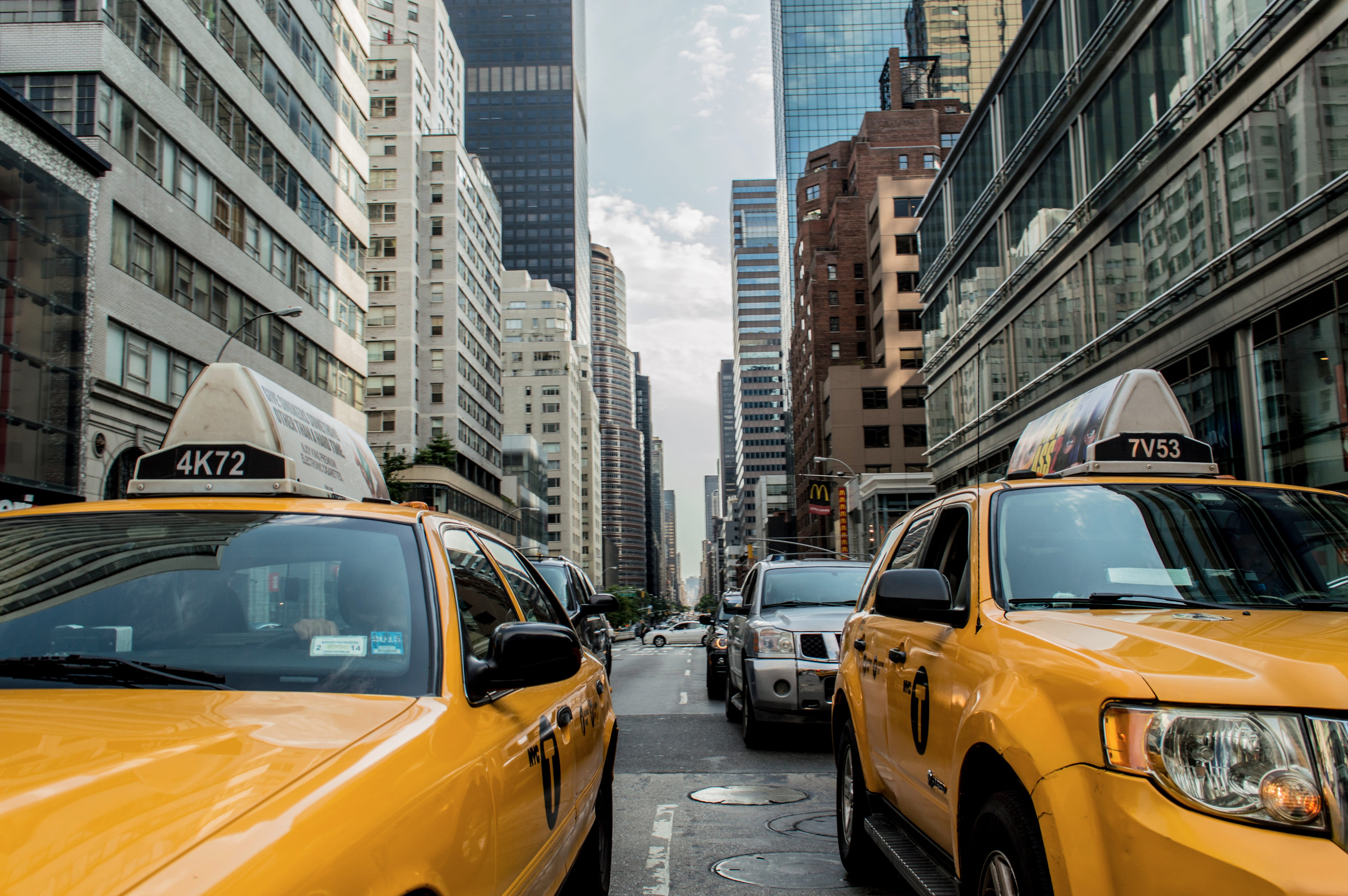 cityscape, yellow, nyc, city, urban, city street, america, taxi, built structure, vehicle, new york city, city life, architecture, buildings, automobile, HD Wallpaper