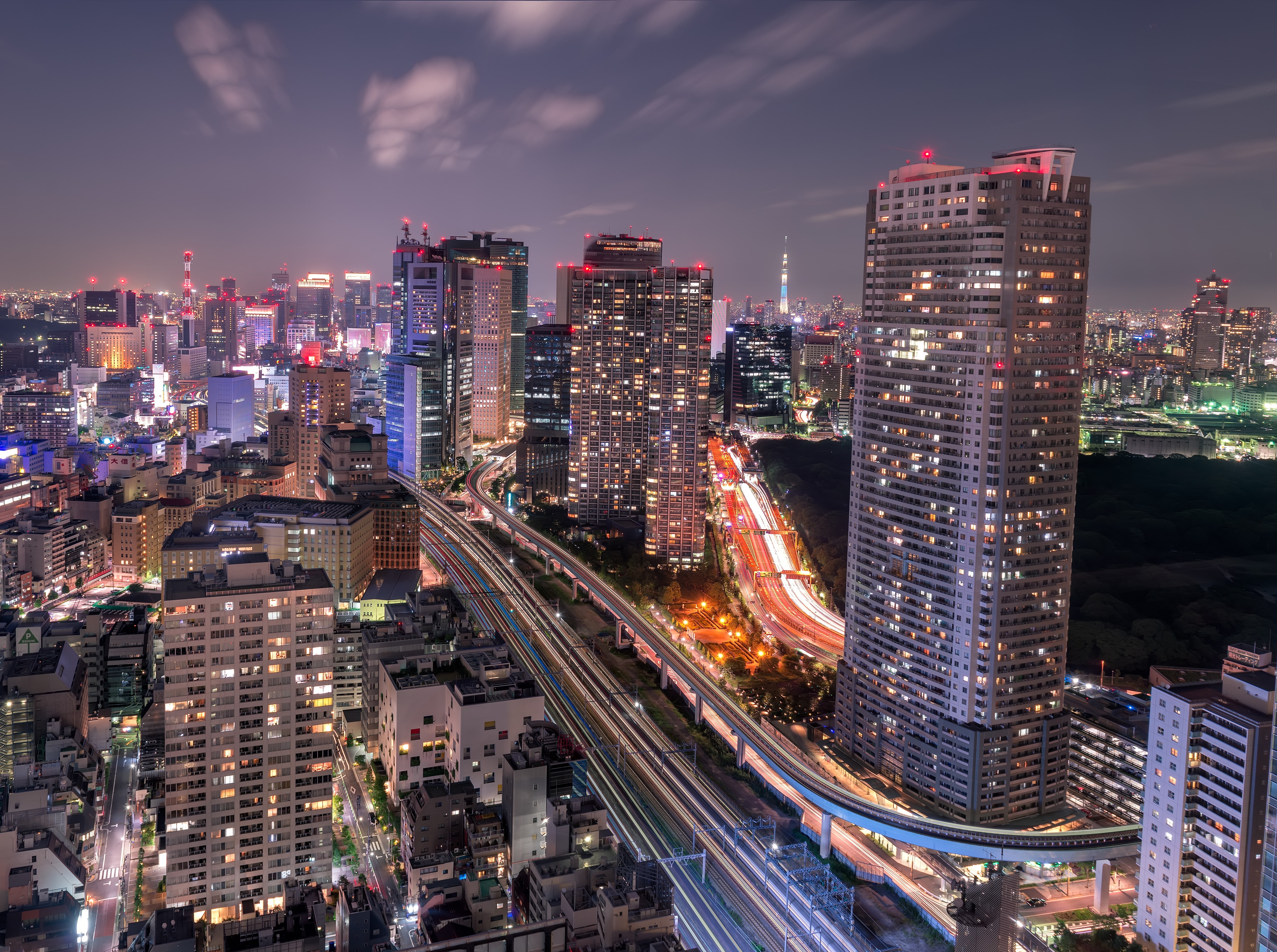 outdoors, gray, City, city street, road, Tokyo, tokyoprefecture, Lights, Cityscape, illuminated, World, trade, building exterior, residential district, HD Wallpaper
