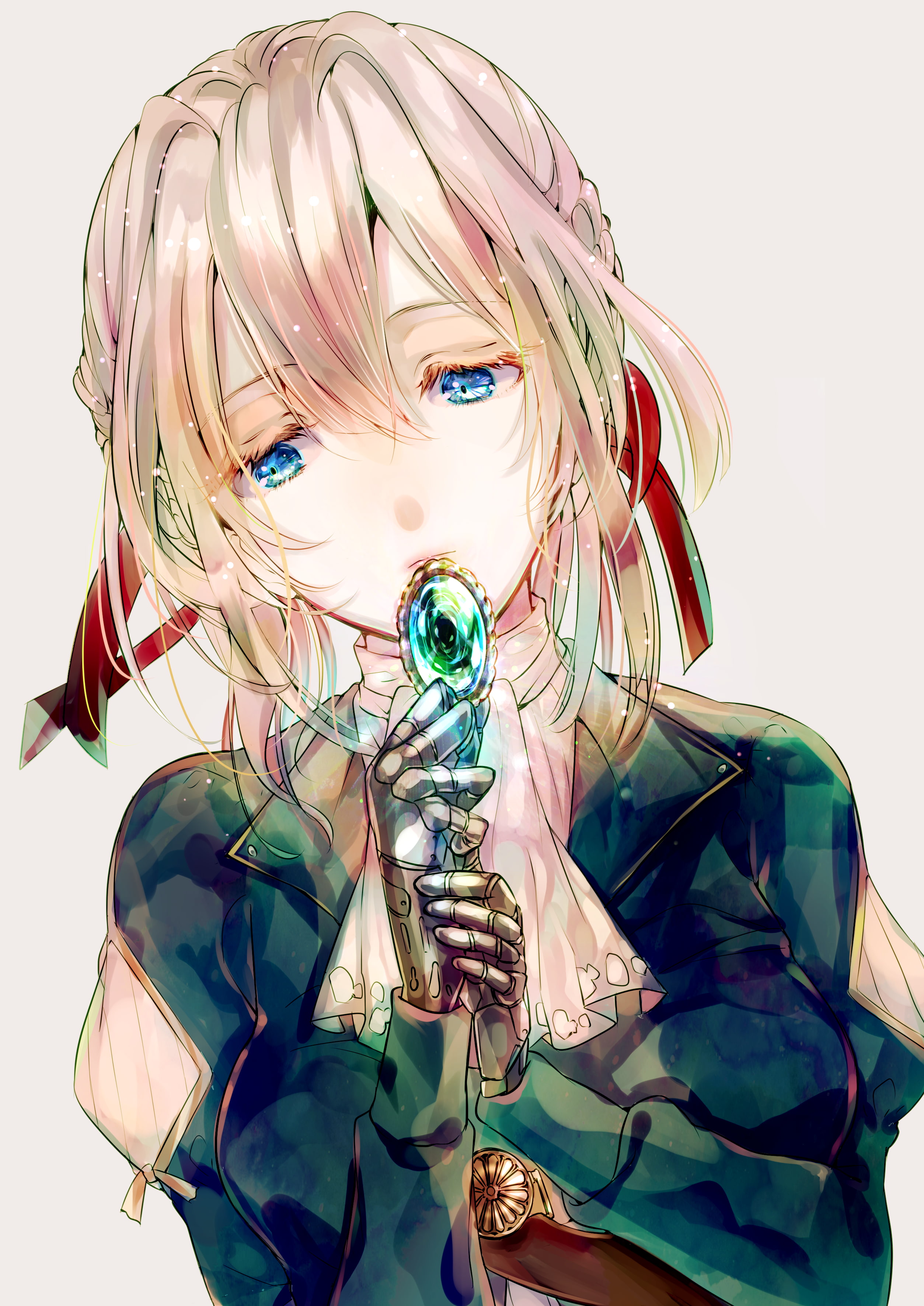close-up, looking at camera, indoors, headshot, 2K, Violet Evergarden, young adult, multi colored, portrait, anime, blond hair, females, human face, one person, Phone HD Wallpaper