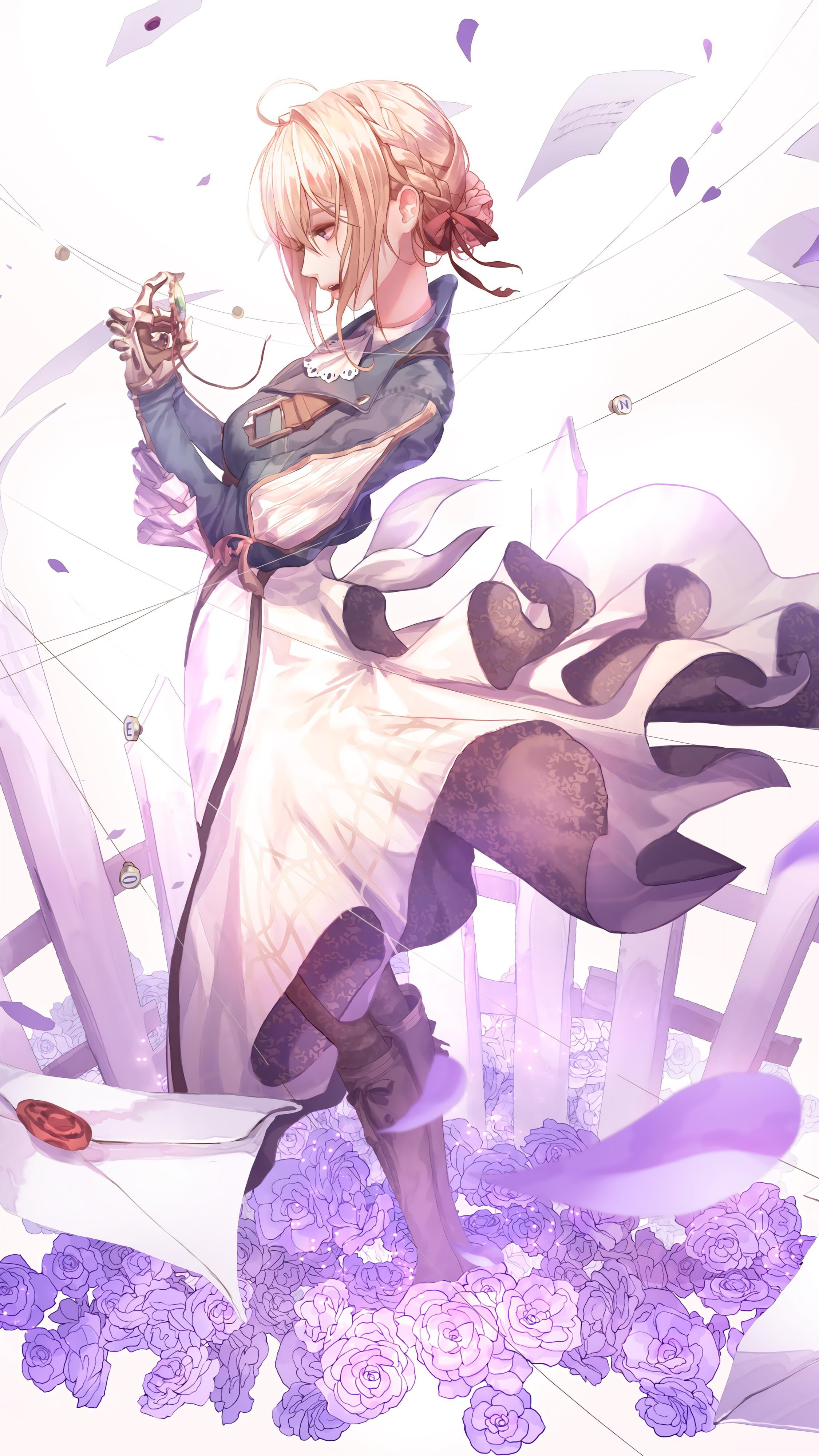 fantasy girl, Violet Evergarden, anime, anime girls, 4K, Phone HD Wallpaper