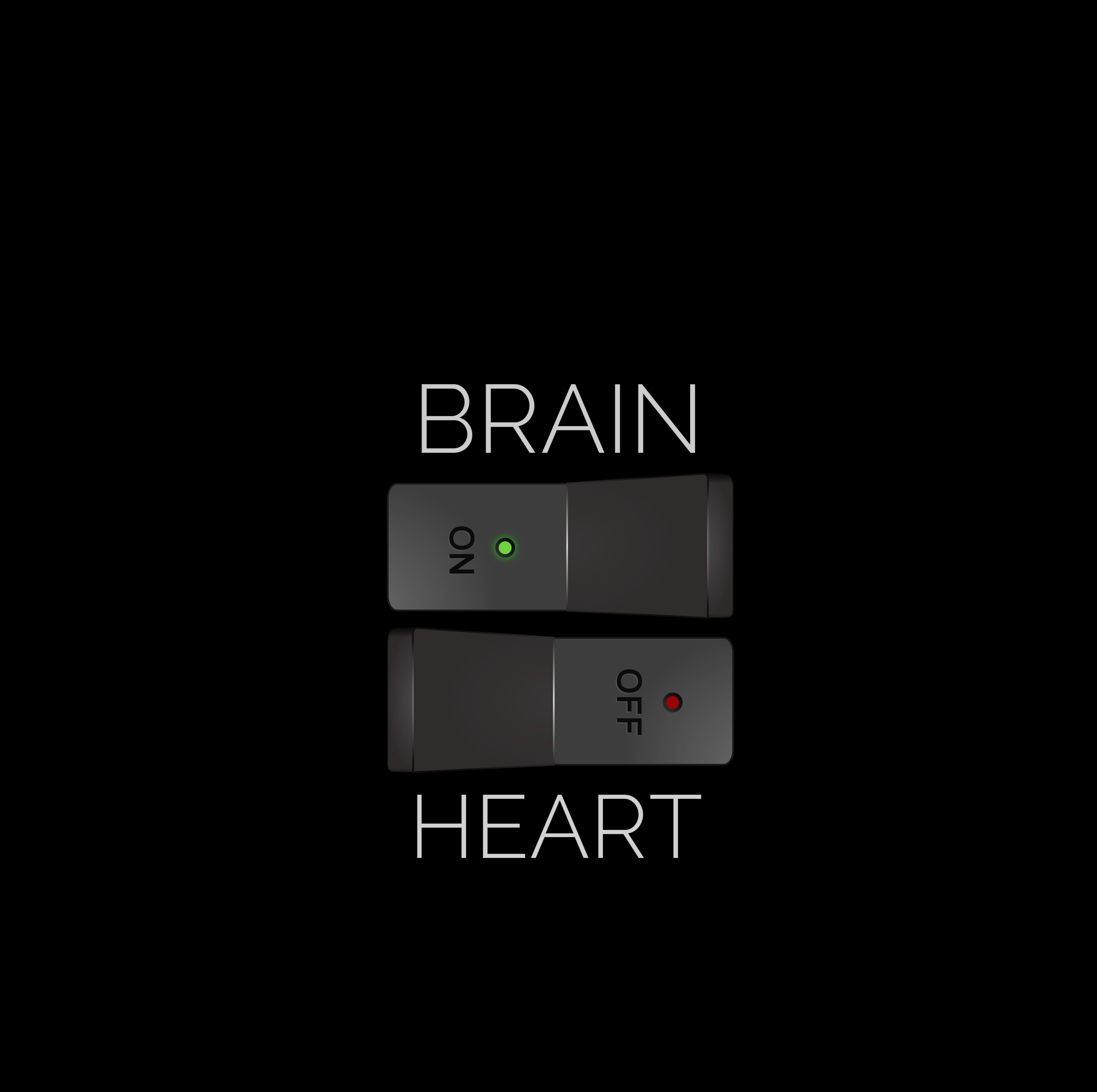inscription, 4K, heart, brain, off, on, HD Wallpaper
