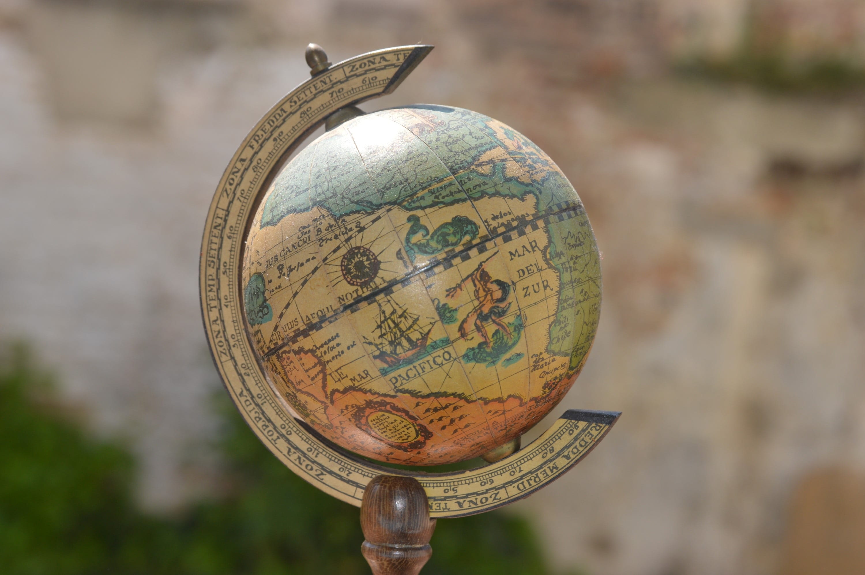 exploration, international, old card, 2K, planet - space, globe - man made object, no people, close-up, continent, global, planisphere, planet earth, communication, HD Wallpaper