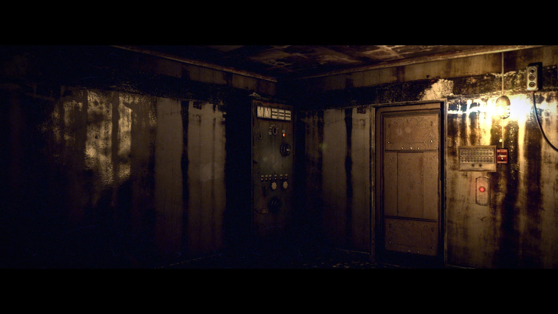 spooky, gray, nightlife, built structure, The Evil Within, oven, old, door, closed, lighting equipment, indoors, absence, entrance, illuminated, dark, architecture, HD Wallpaper