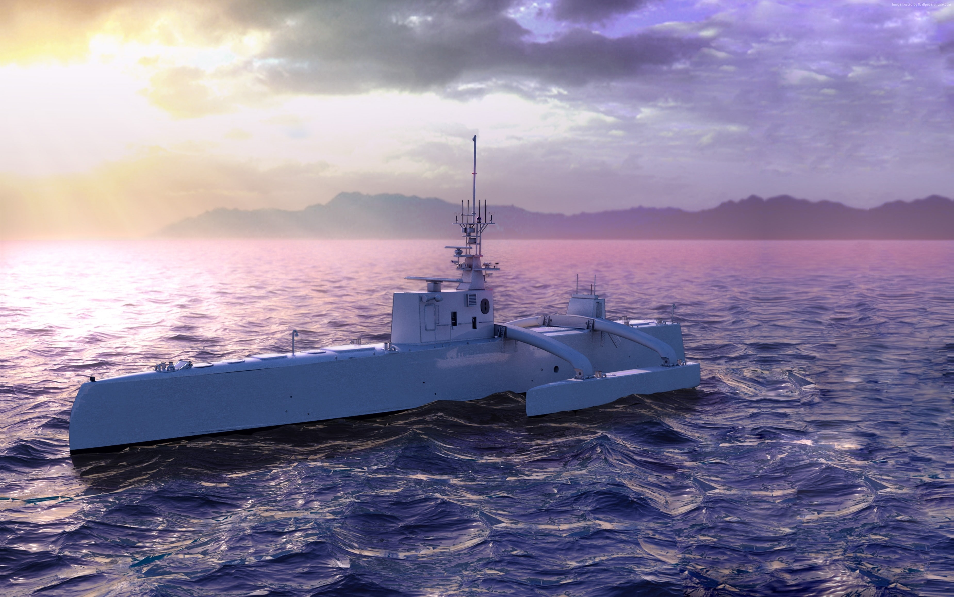 Unmanned Vessel, Anti-Submarine Warfare Continuous Trail, 2K, USA Navy, ACTUV, HD Wallpaper