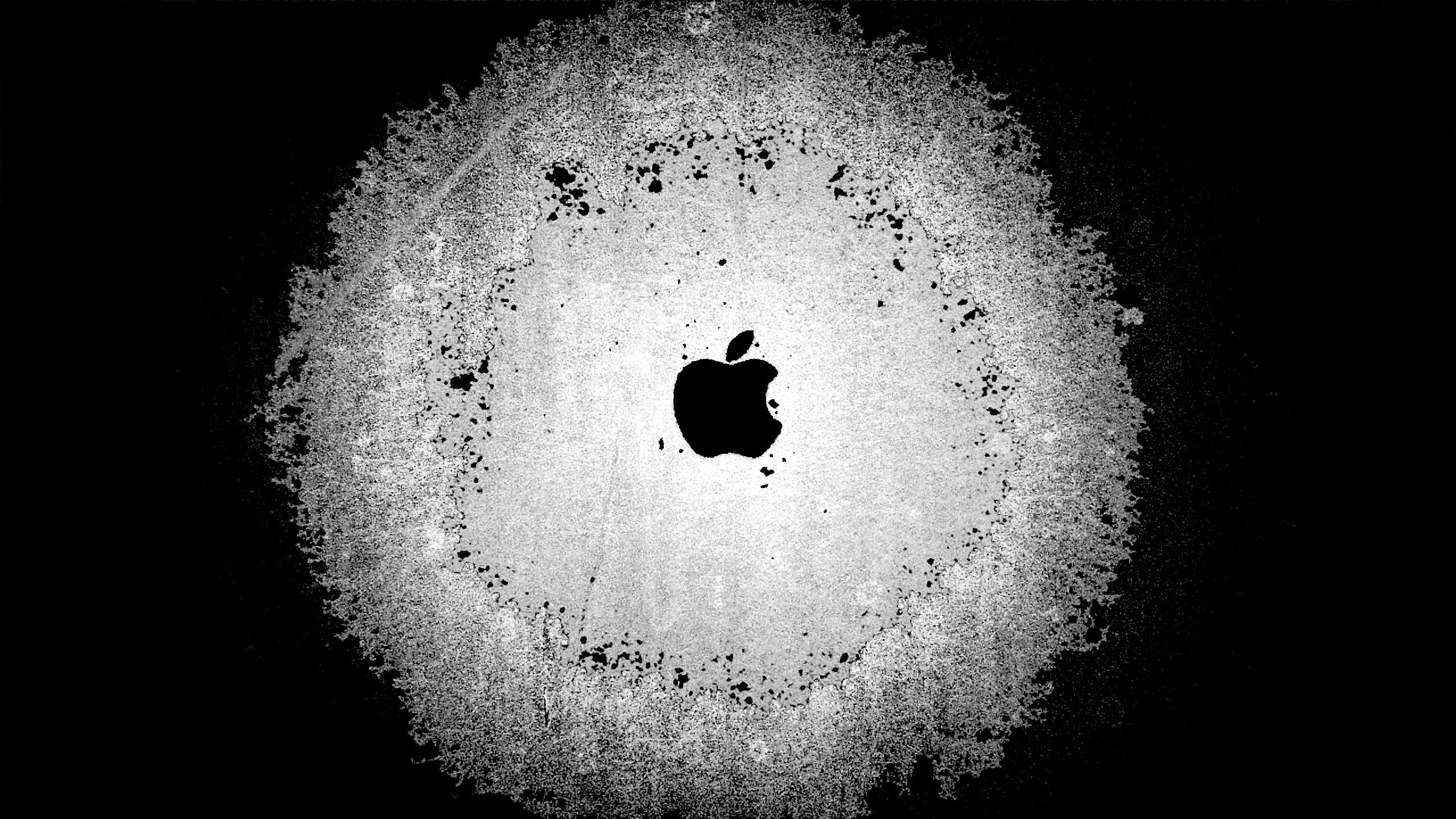 ze, white, cool, 3d and abstract, 2K, apple, custom, black and white, frozen, black, HD Wallpaper