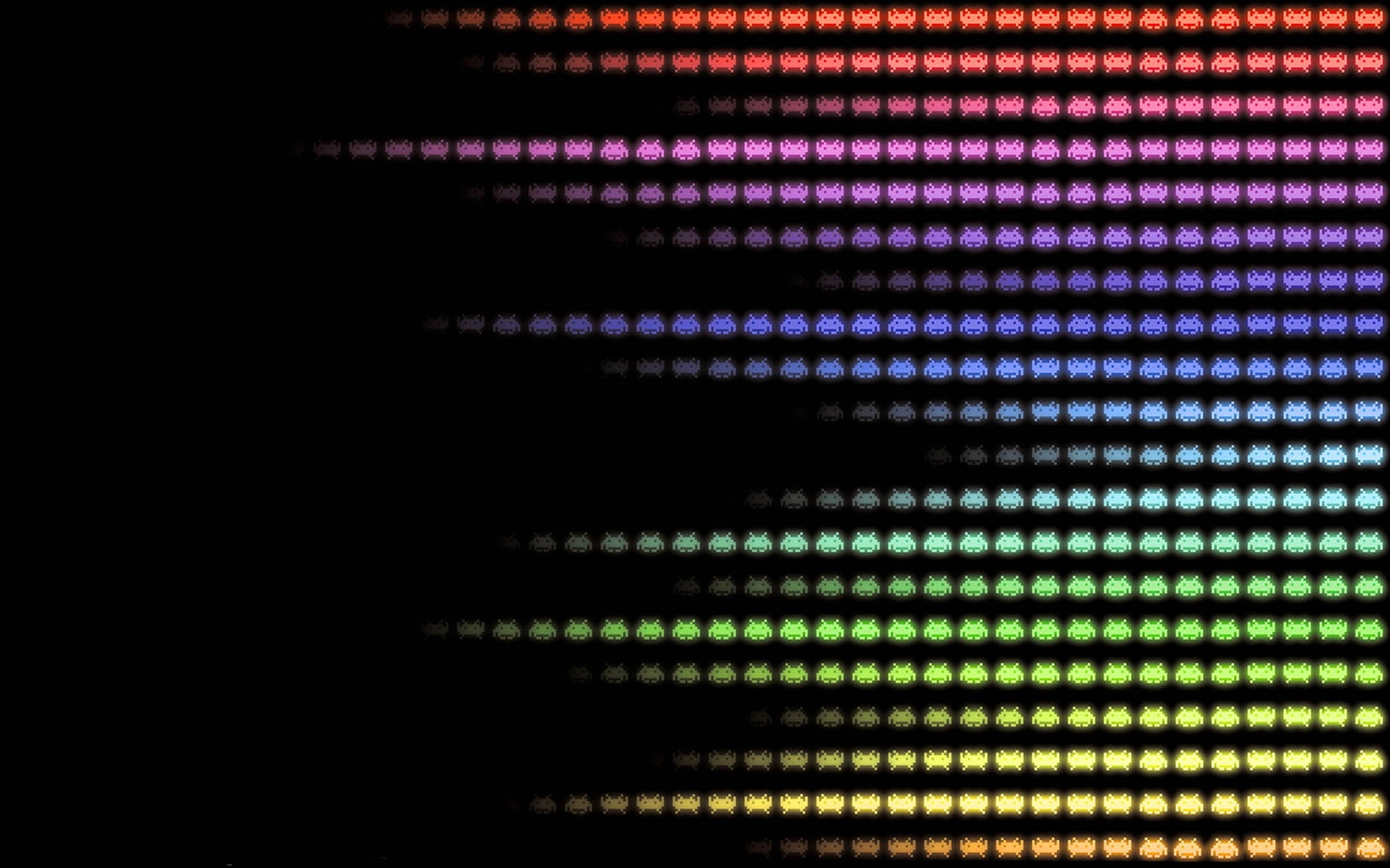 spectrum, hd, space, aircraft, 720P, Space Invaders, art, x, rainbows, invaders, HD Wallpaper
