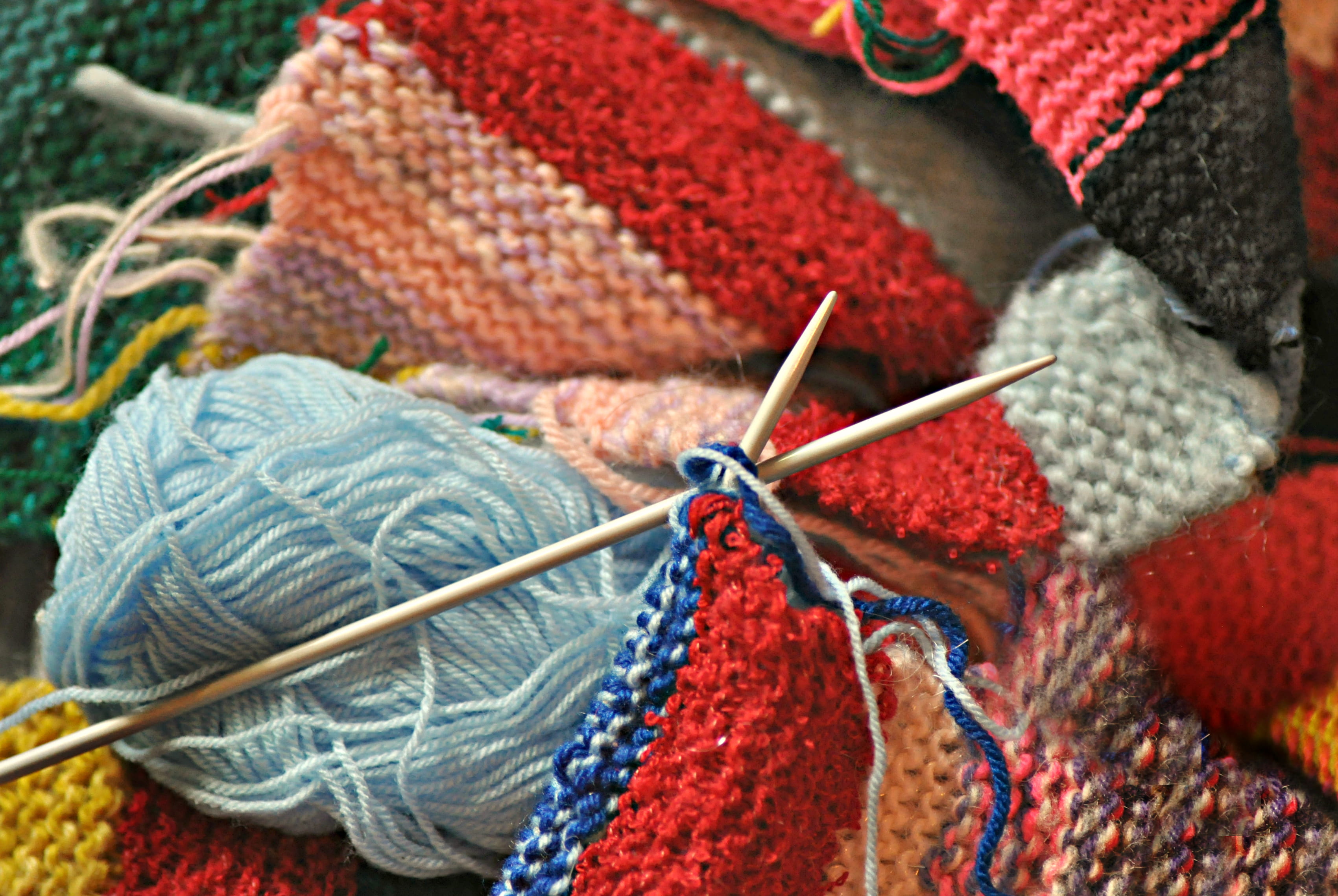 ball of wool, knitting, large group of objects, needlecraft Product, multi Colored, material, crochet, wool, clothing, no people, knit, rope, woven, yarns, HD Wallpaper
