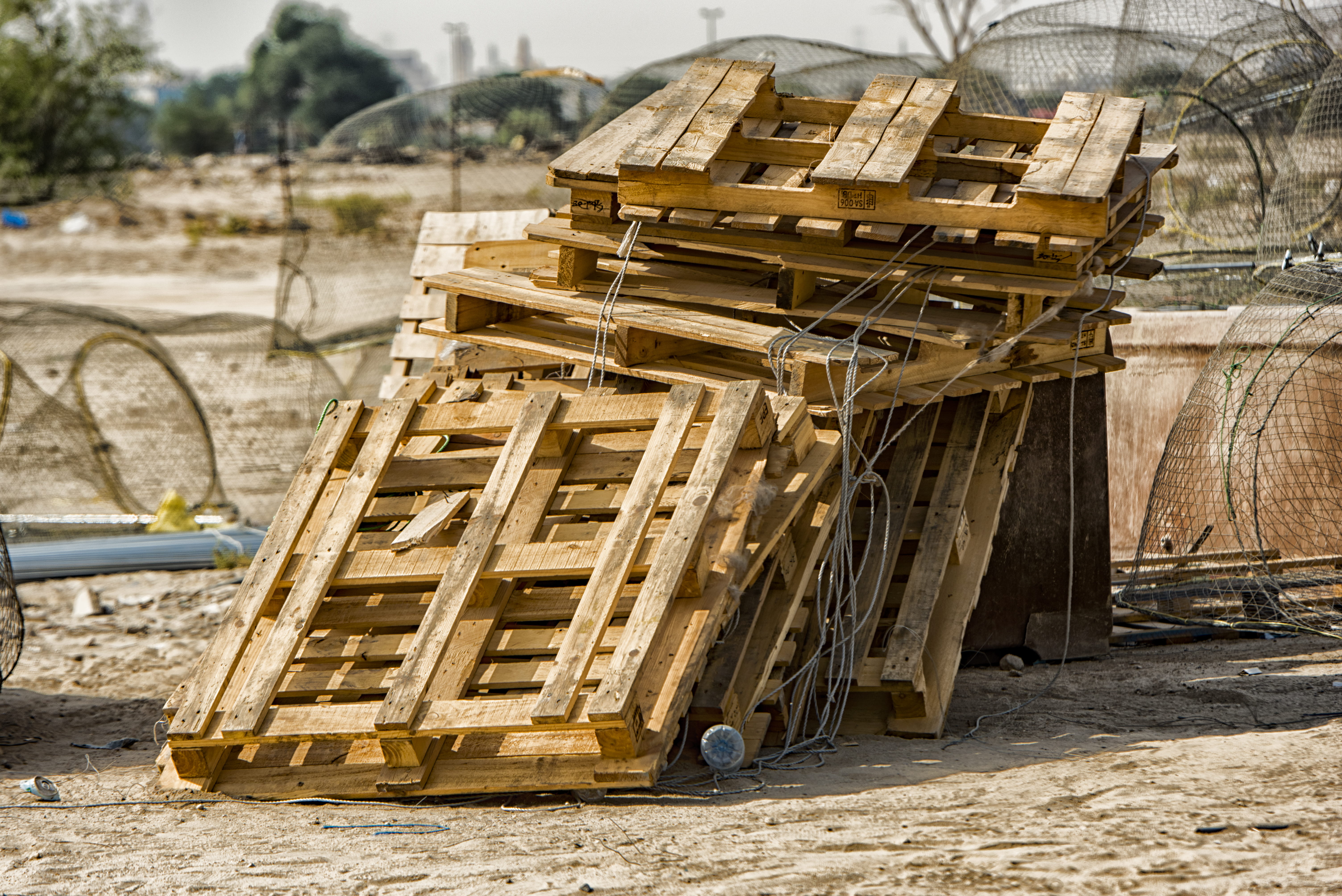 road, load, land, timber, broken, pallet, transportation, pallets, nature, day, container, sunlight, construction industry, focus on foreground, construction site, HD Wallpaper