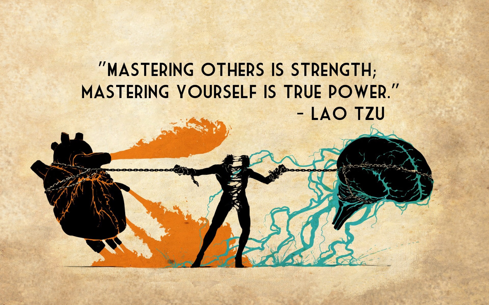 Strength, Lao, True, chains, quotes, texts, Power, brain, heart, 1080P, mastering, Tzu, HD Wallpaper