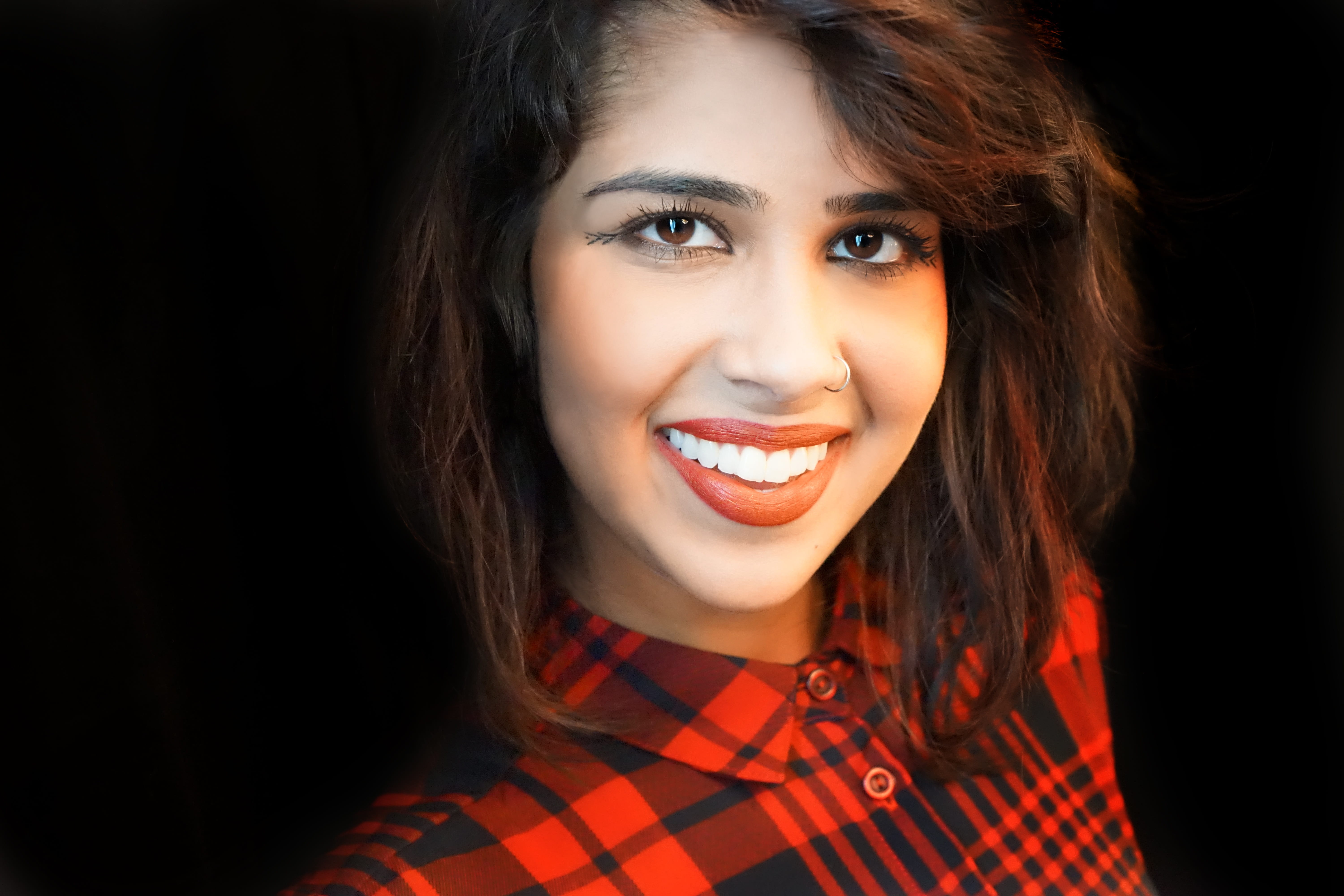 people, beauty, human face, human body part, fashionable, button, urban, young, happy, mouth open, girl, looking at camera, adult, black background, young women, HD Wallpaper