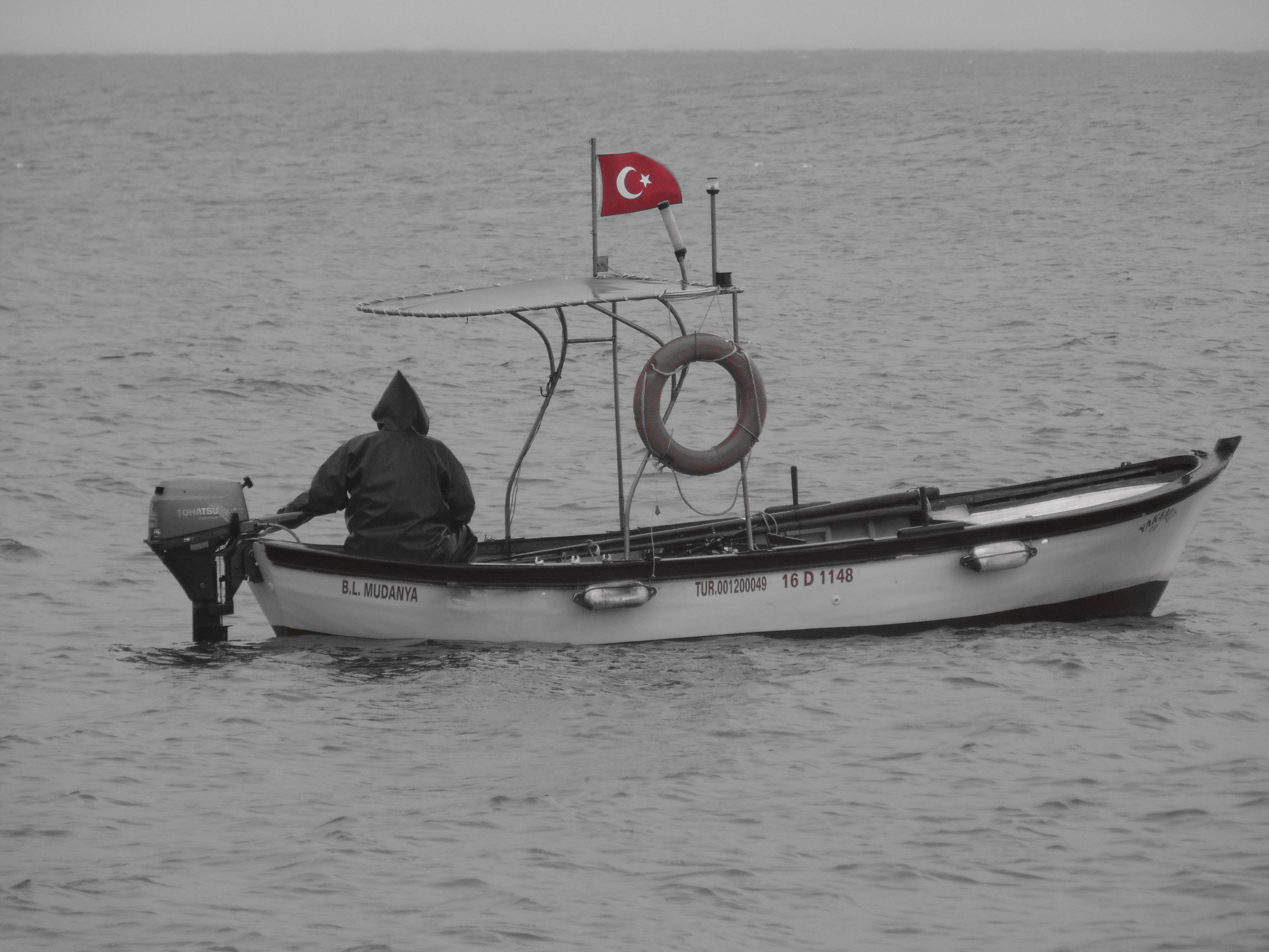 water, flag, sea, leisure activity, boat in turkish, scenics - nature, men, outdoors, mudanya, mode of transportation, motion, transportation, gray day, HD Wallpaper