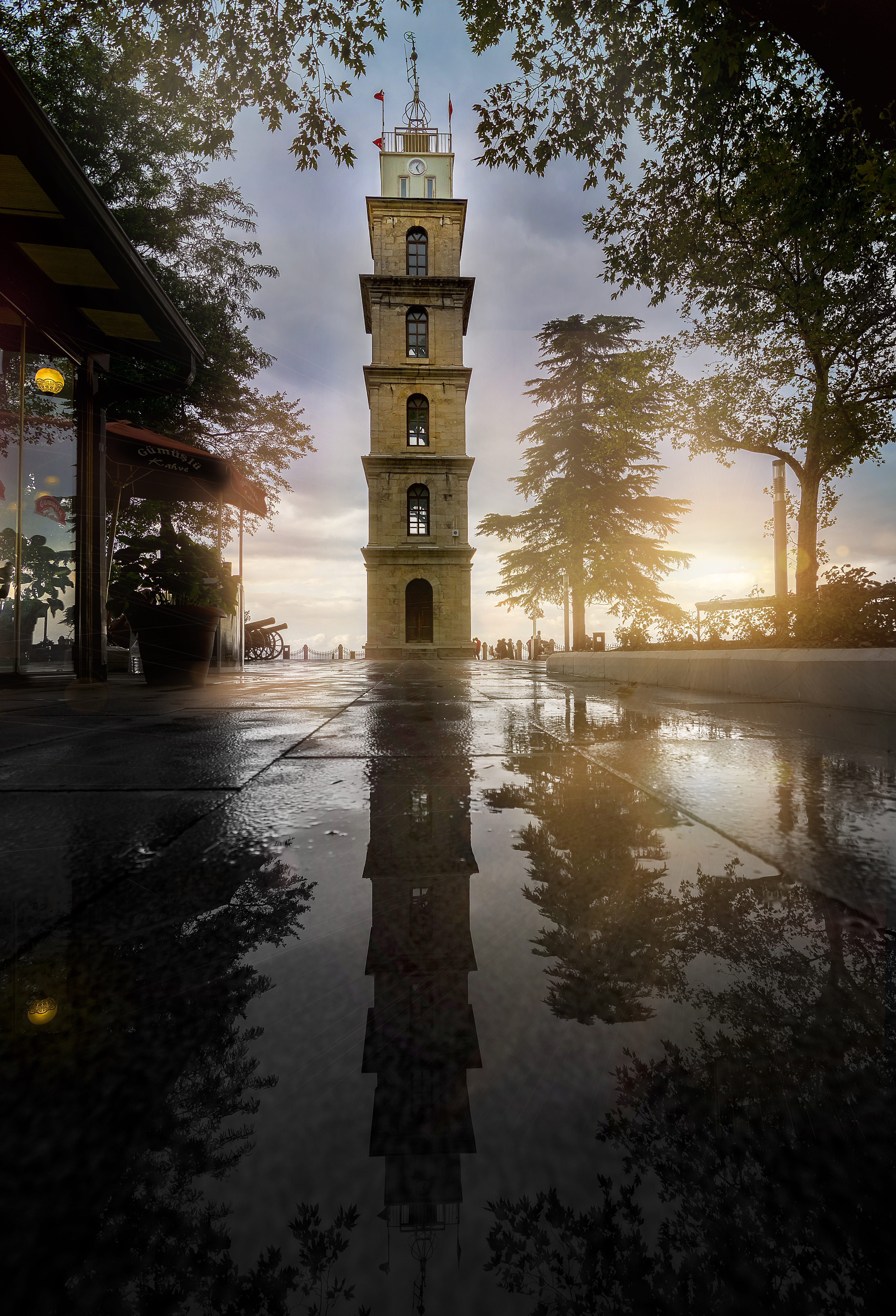 water, outdoors, scholarship, puddle, city, Solar, building exterior, place of worship, lake, sky, reflection, wet, dusk, travel Locations, 5K, architecture, Phone HD Wallpaper