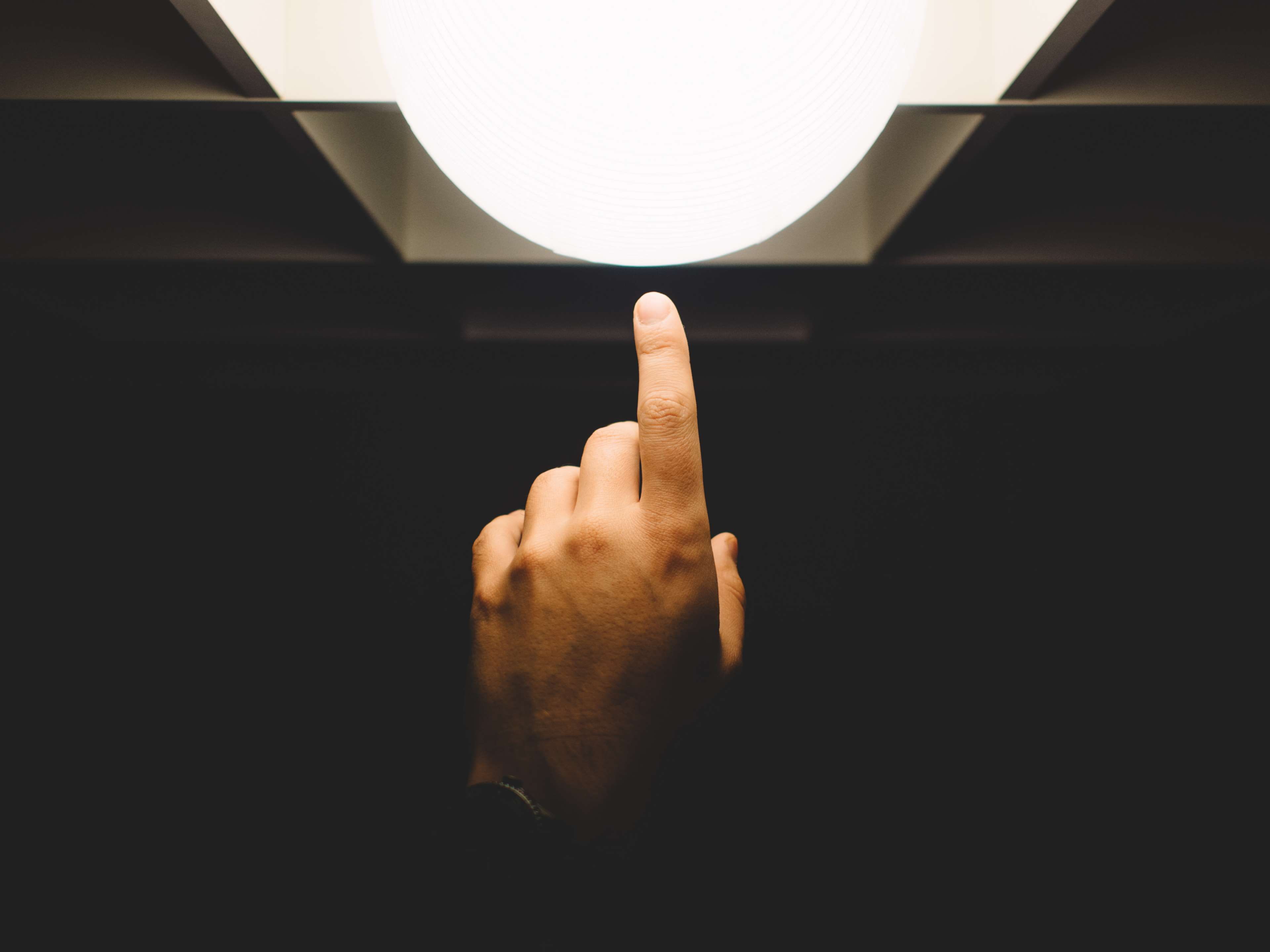 indoors, unrecognizable person, close up, adult, real people, body part, human finger, 4K, human limb, blur, human body part, contact, pointing, hand sign, HD Wallpaper