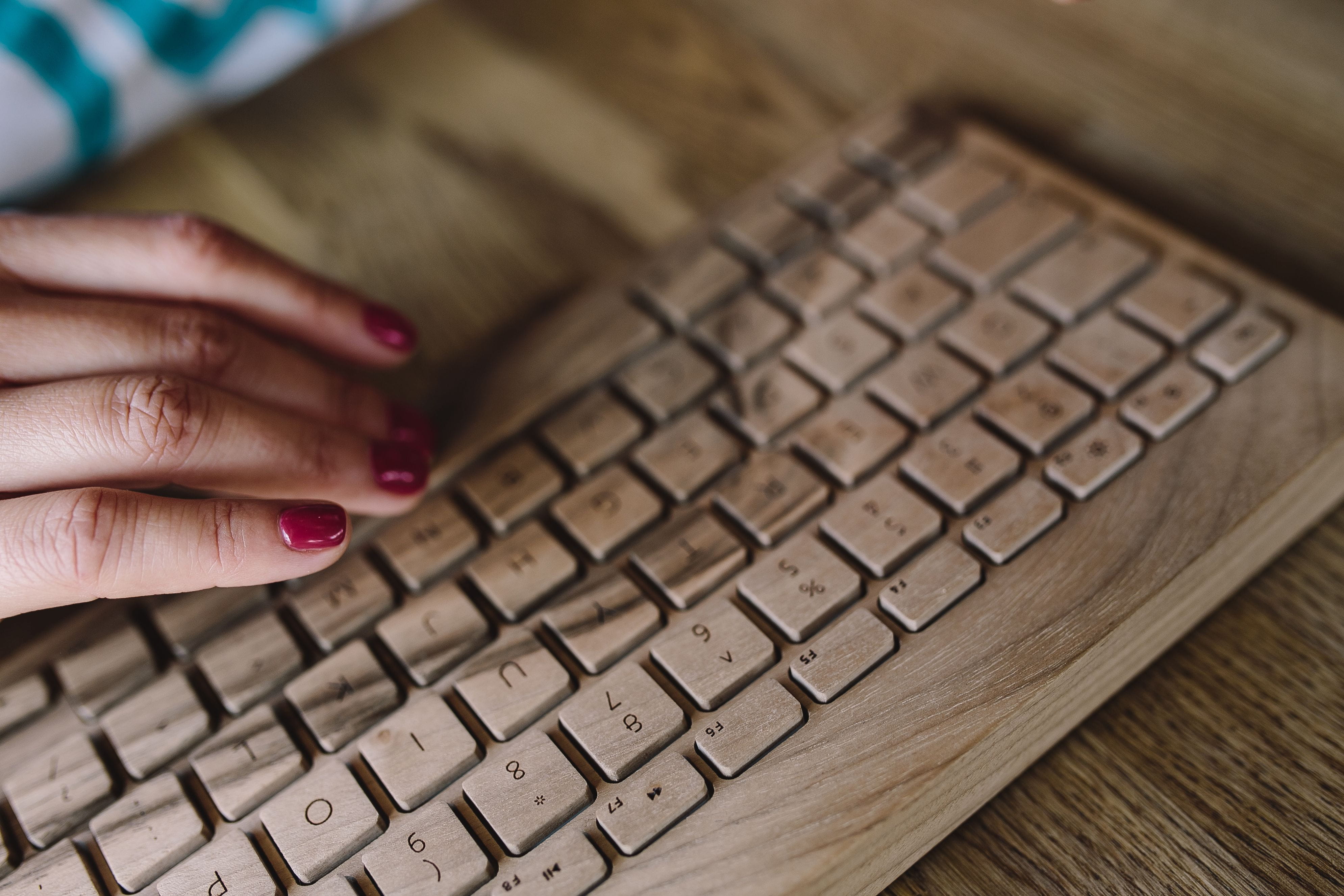 human body part, internet, equipment, computer Keyboard, hand, female, working, nail polish, typing, people, keyboard, technology, office, wireless, nail, HD Wallpaper