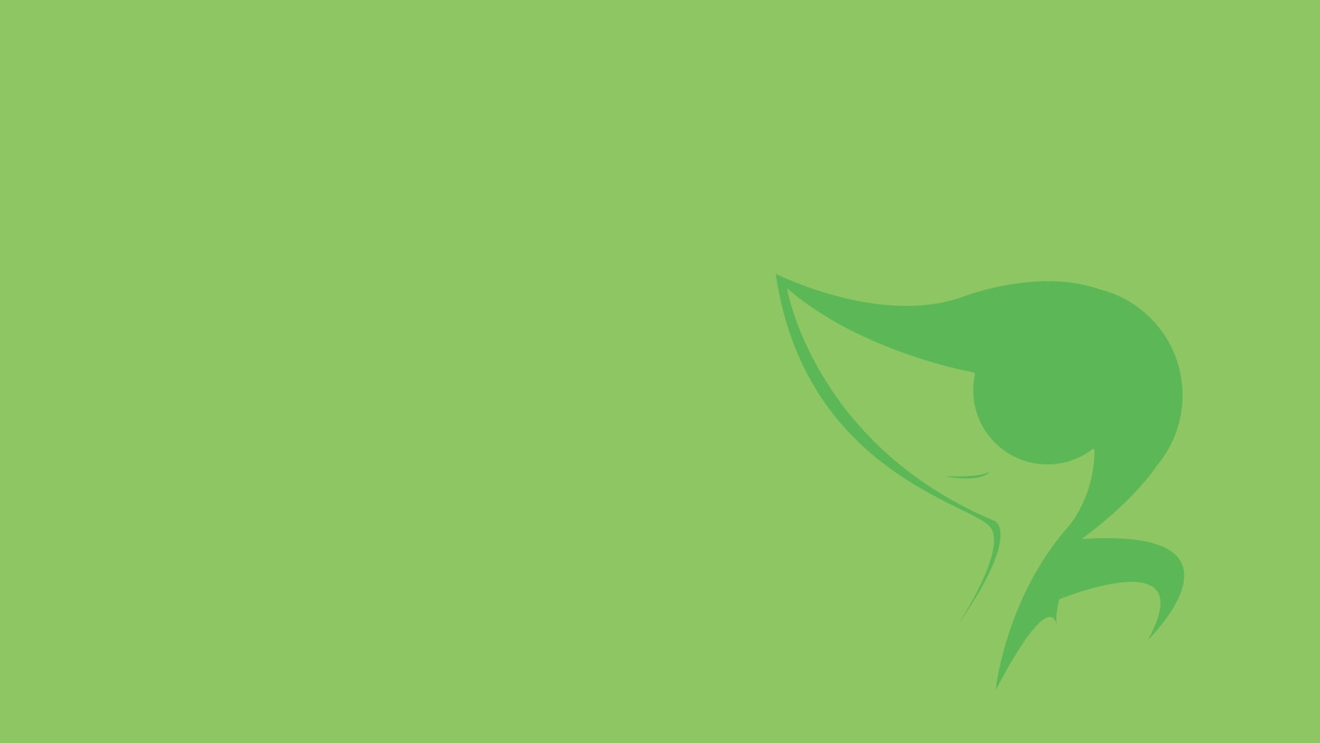 minimalistic, simplistic, snivy, anime, green, hd, 1080P, art, pokemon, x, lime, HD Wallpaper