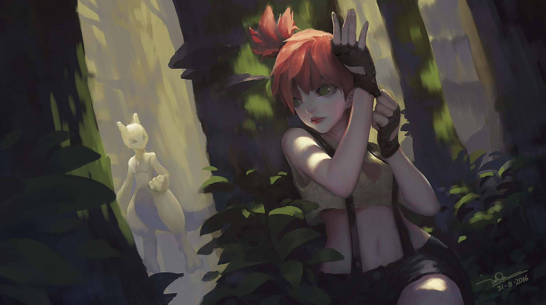 fantasy art, Mewtwo, Pokémon, Misty, 720P, HD Wallpaper