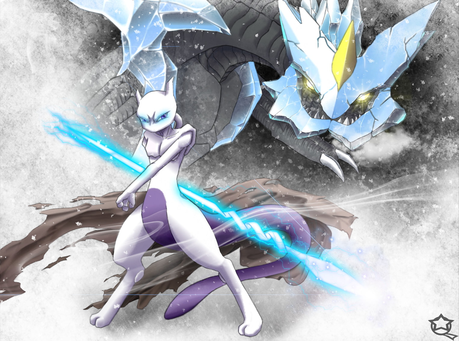 Mewtwo (Pokémon), 720P, Pokémon, Kyurem (Pokemon), HD Wallpaper
