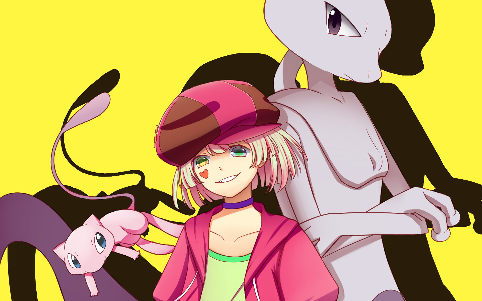 Crossover, Tet (No Game No Life), Mewtwo (Pokémon), Anime, Mew (Pokémon), 1080P, HD Wallpaper