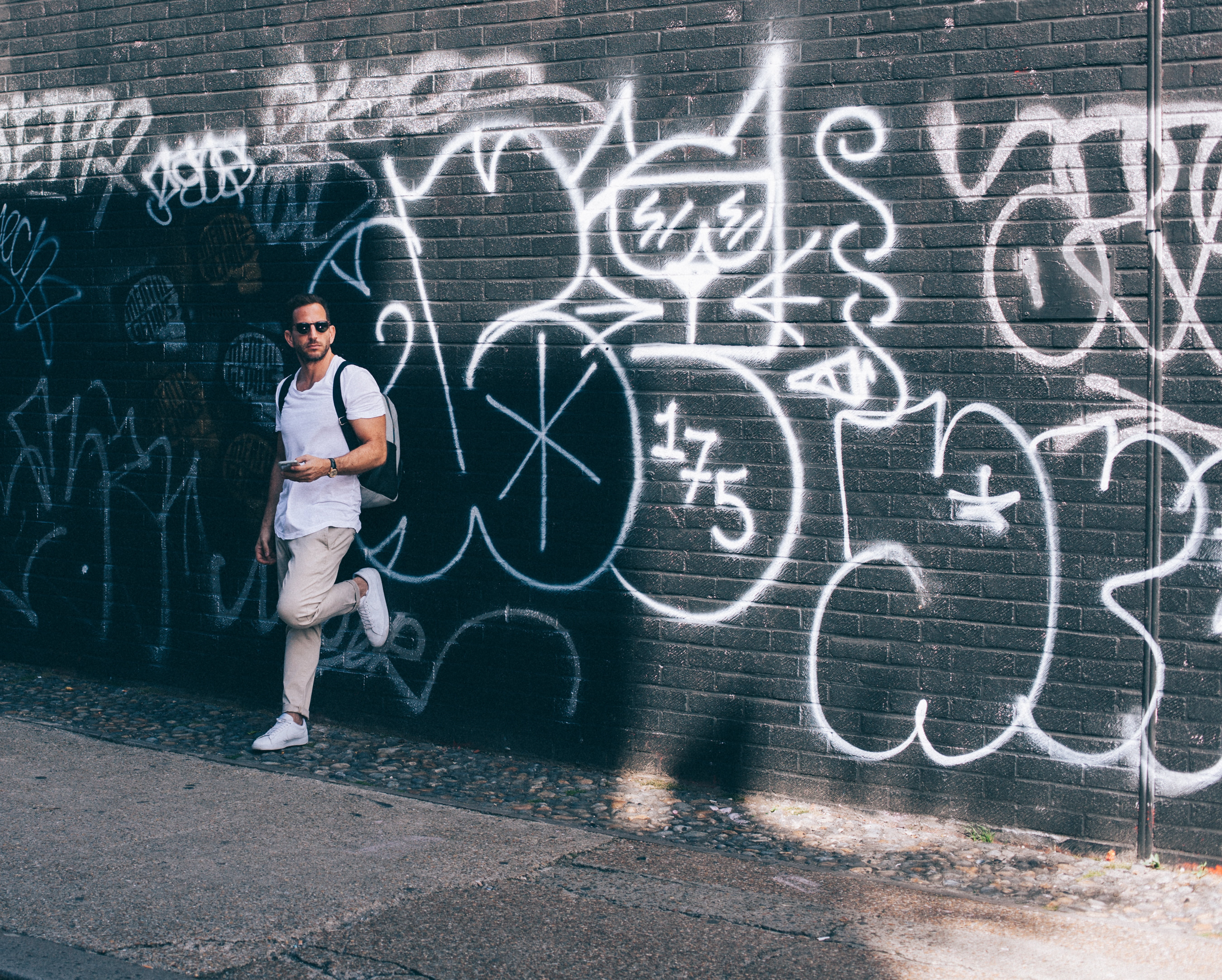 blackboard, wall - building feature, women, complexity, creativity, sunny, one person, street, formula, travel, front view, text, art and craft, wearing, HD Wallpaper