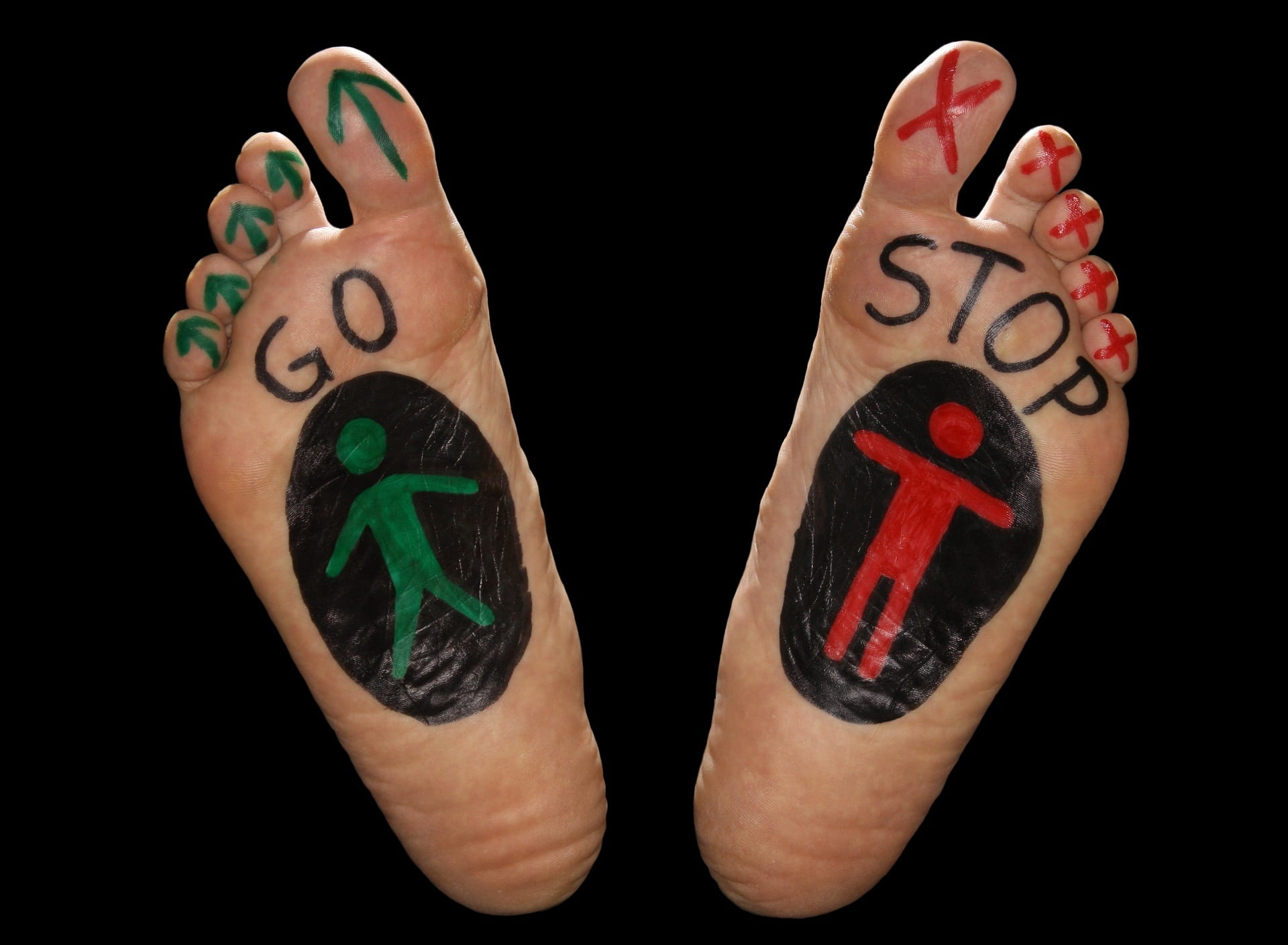 adult, human hand, funny, creativity, human body part, tattoo, close-up, traffic, studio shot, indoors, paint, fun, foots, 1080P, sole, one person, hand, HD Wallpaper