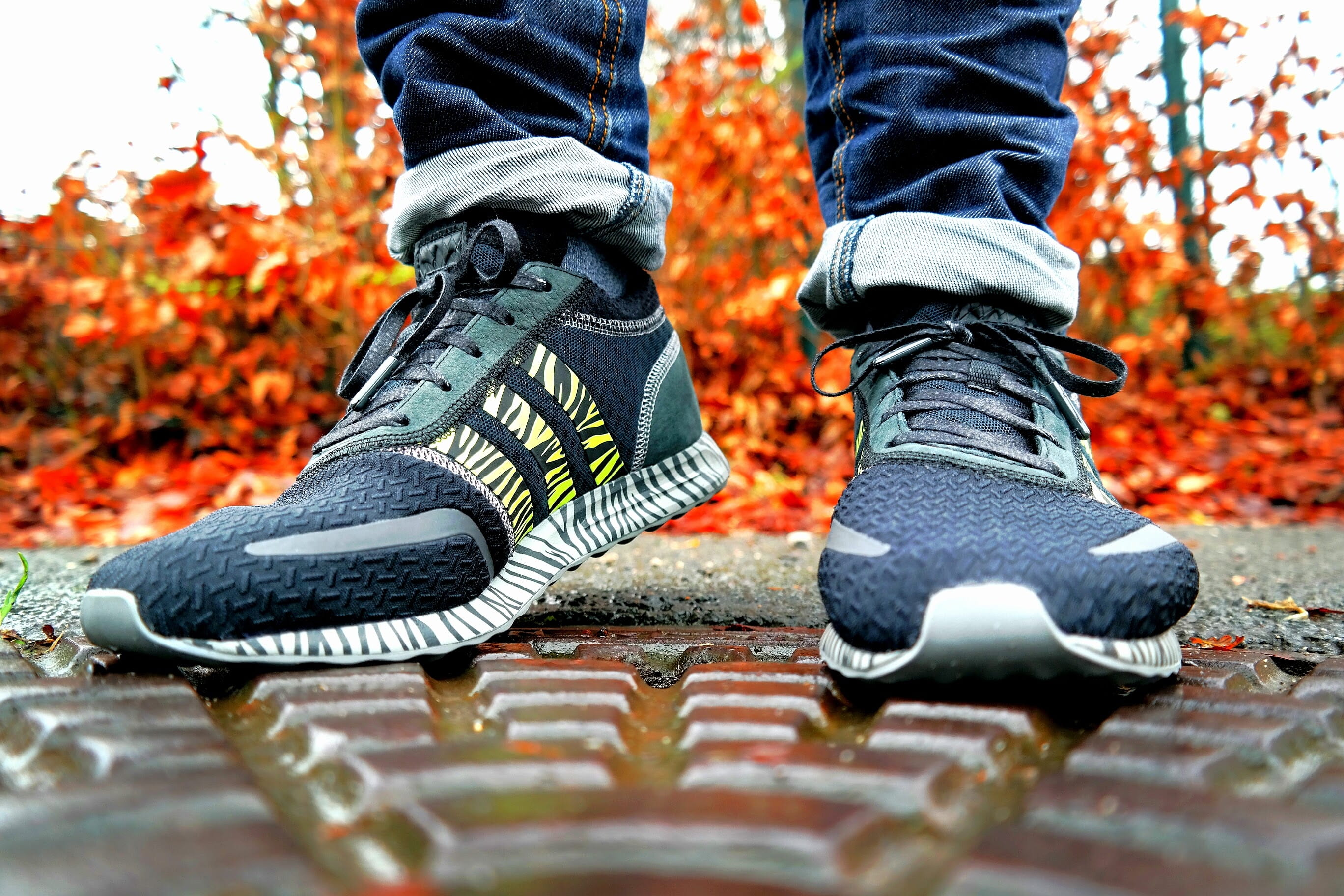 leisure activity, sneakers, adidas, fashion, footwear, laces, human body part, canvas shoe, real people, selective focus, shoes, black, running, casual, HD Wallpaper