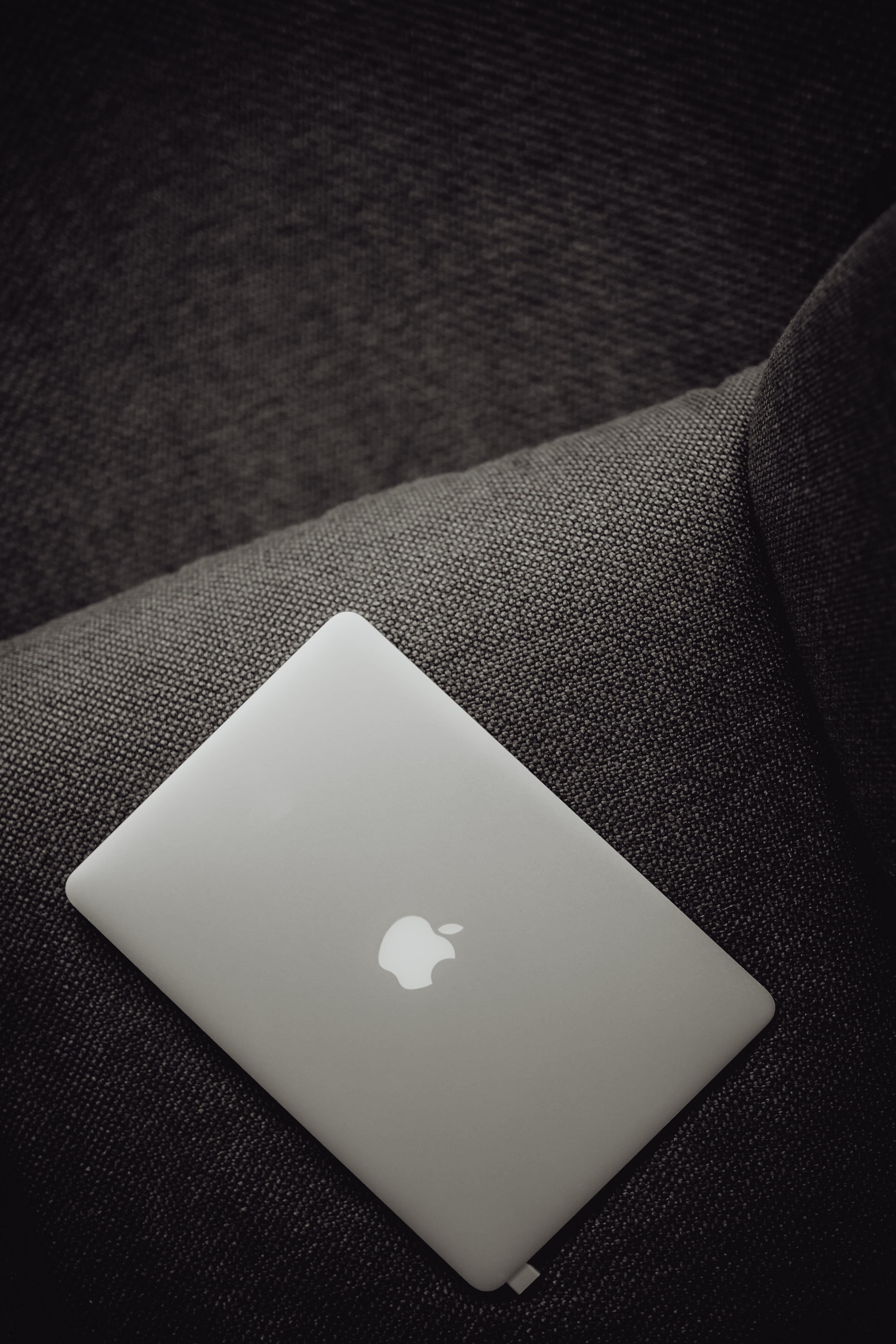 table, laptop, view, grey, close-up, computer, detail, heart shape, macbook, high angle view, jeans, indoors, lying, technology, single object, textured, Phone HD Wallpaper