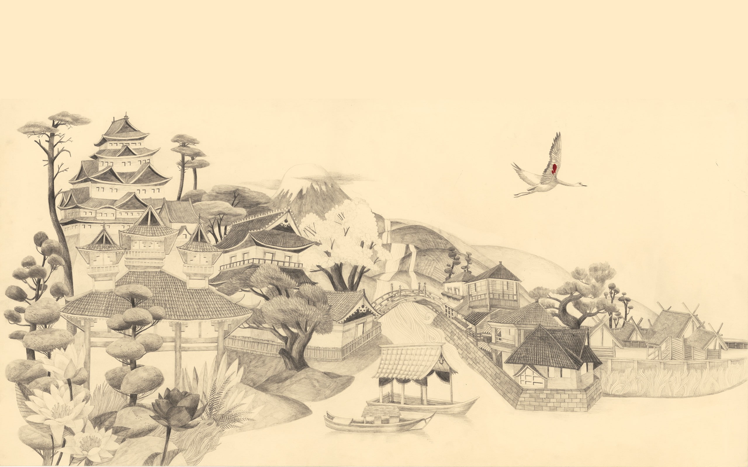 architecture, transportation, animal, no people, nature, animal themes, Wood block, art and craft, vertebrate, group of animals, 2K, creativity, sky, mid-air, HD Wallpaper
