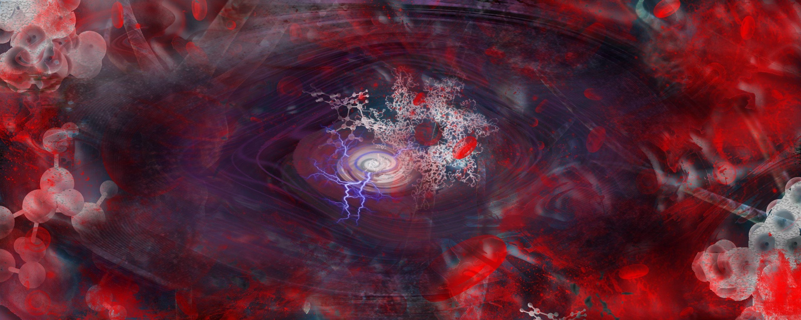blood, shape, outer, abstract, no people, concentric, marine, outdoors, digital composite, Cells, spiral, space, science, nature, water, close-up, red, HD Wallpaper