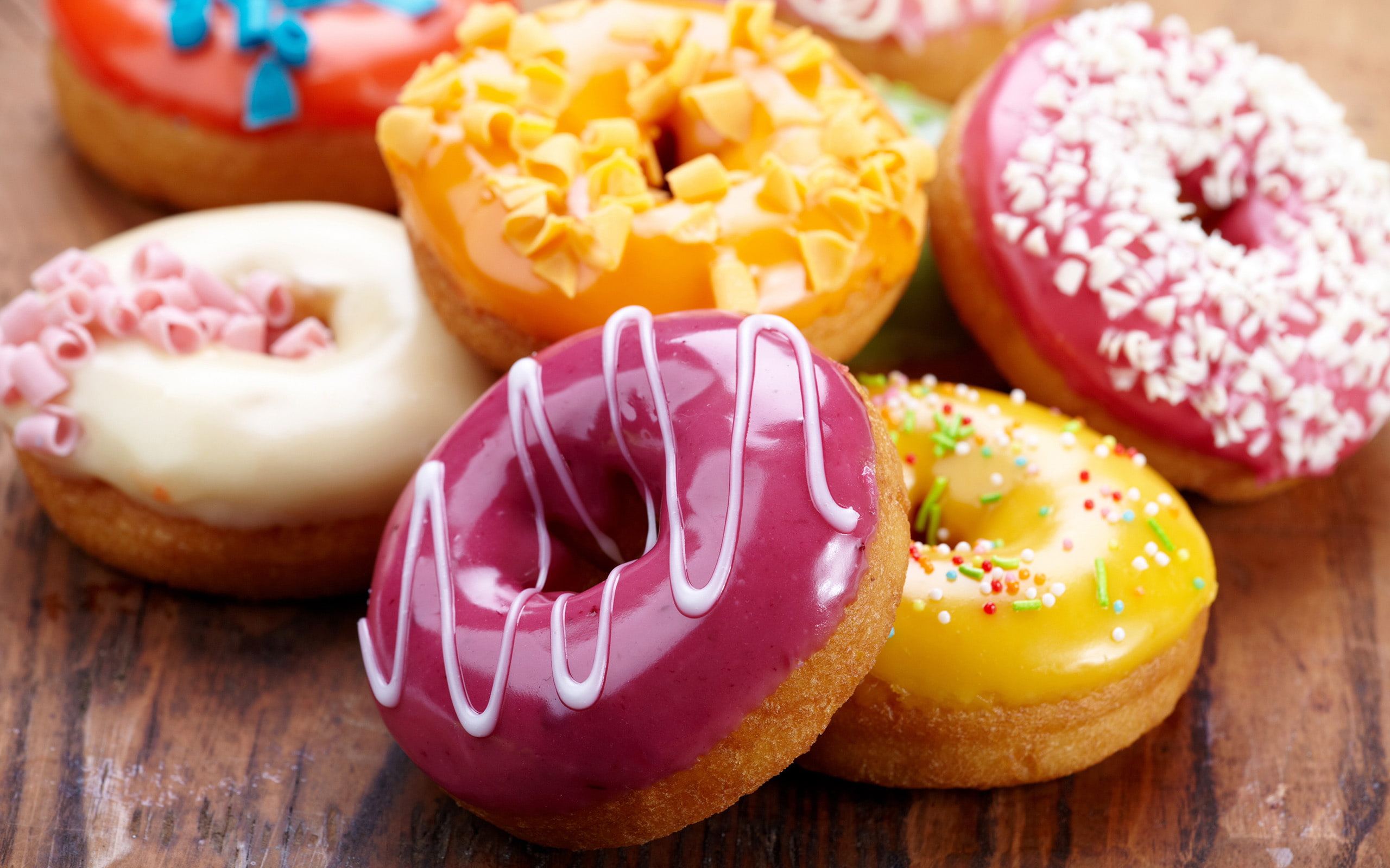 Doughnuts, 2K, HD Wallpaper