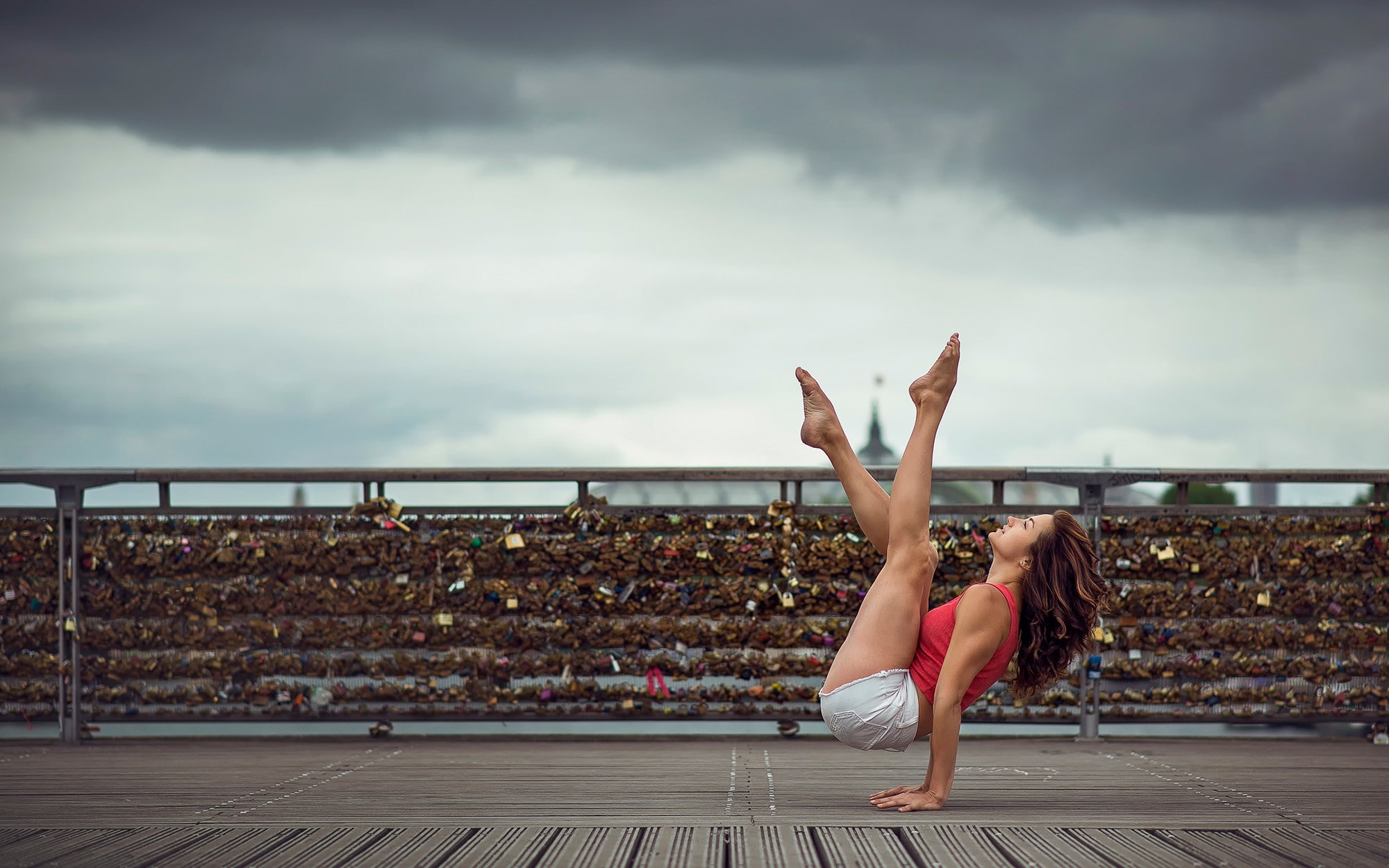 white, shorts, outdoors, women, micro, s, gymnastics, 1080P, HD Wallpaper