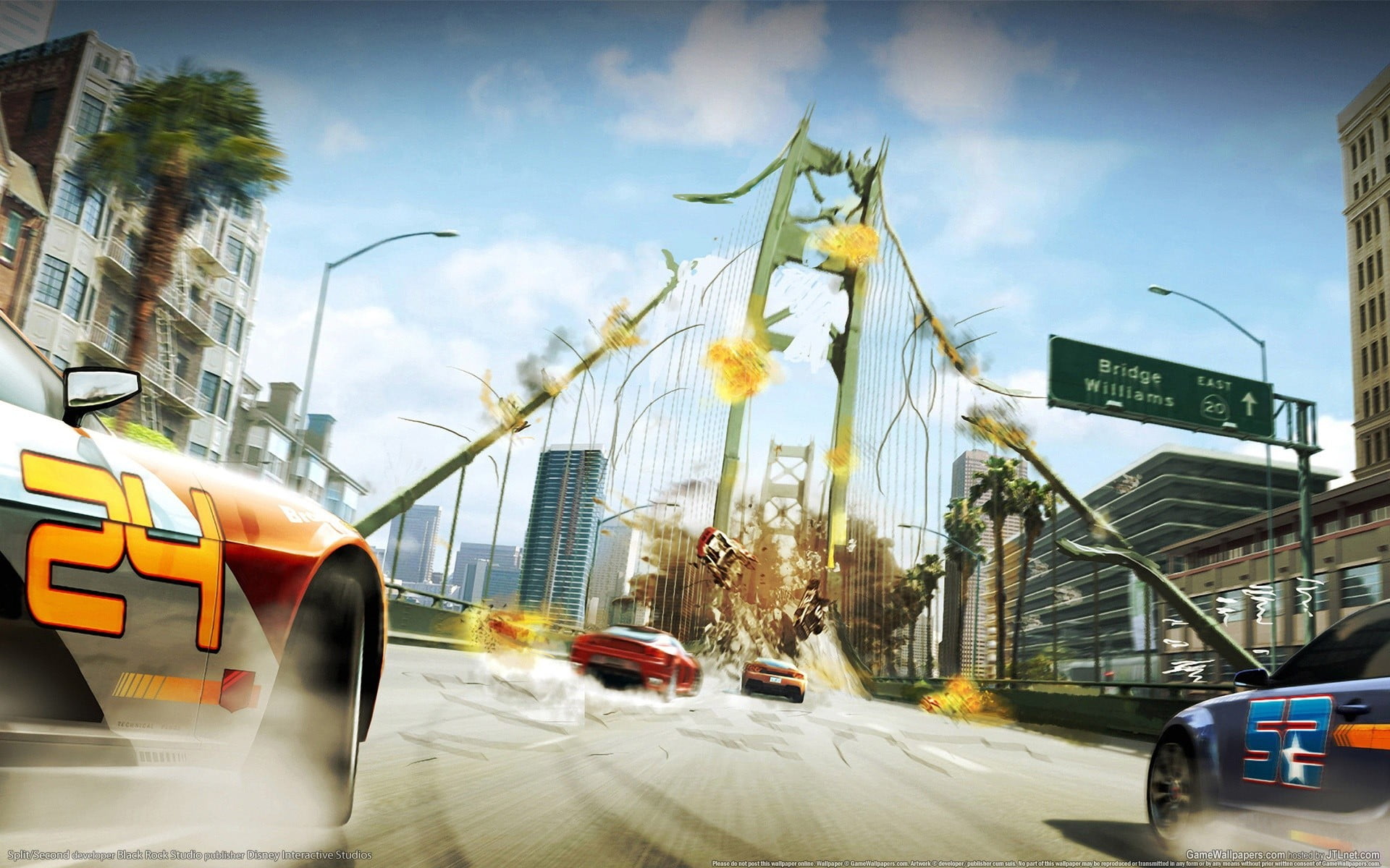game, motor vehicle, communication, outdoors, road, 1080P, road sign, built structure, no people, city, car, video games, application, sign, building exterior, HD Wallpaper