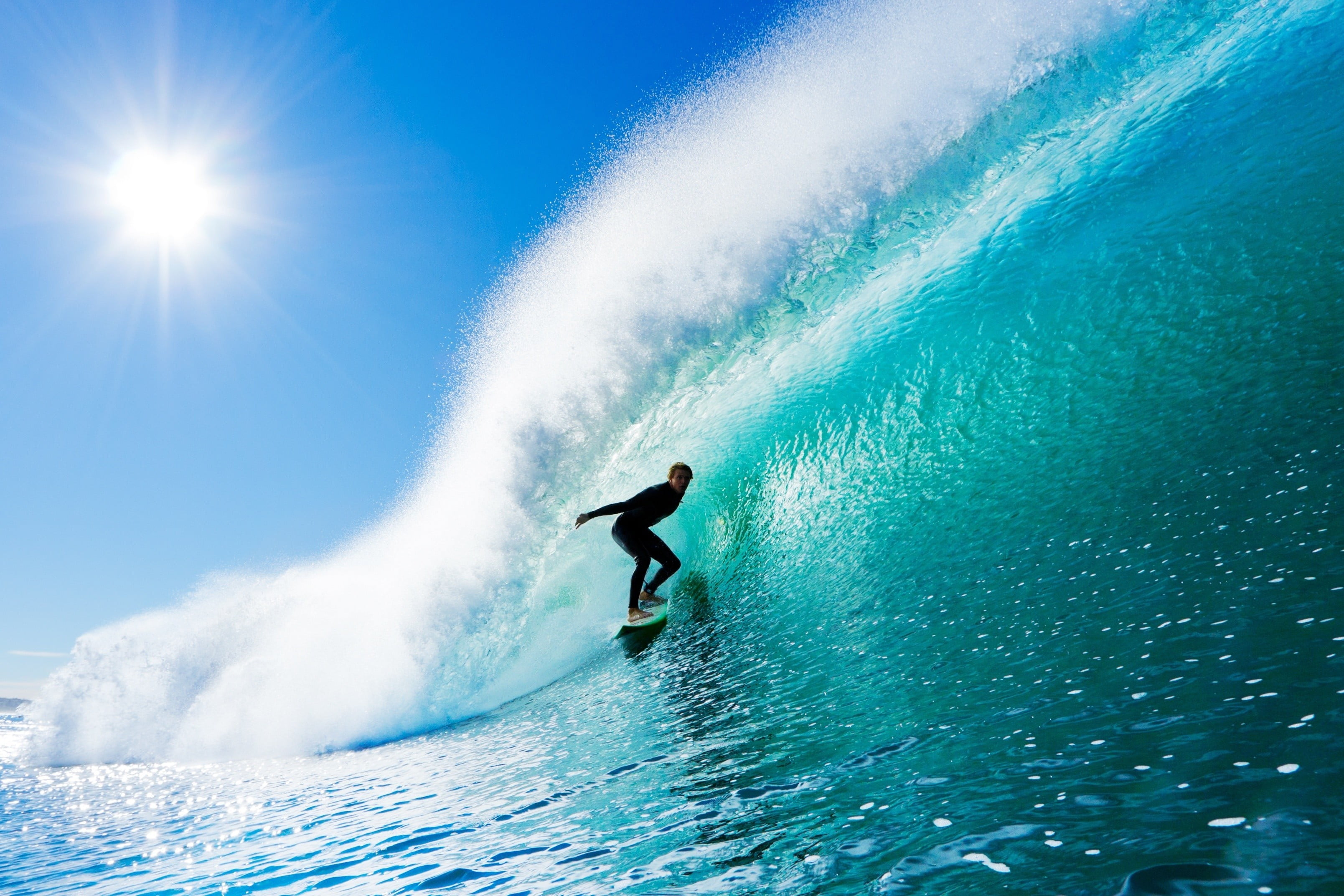 s, waves, thermal, outdoors, water, freedom, wetsuit, sunlight, full length, beauty in nature, one person, lifestyles, leisure activity, sea, 2K, sport, HD Wallpaper