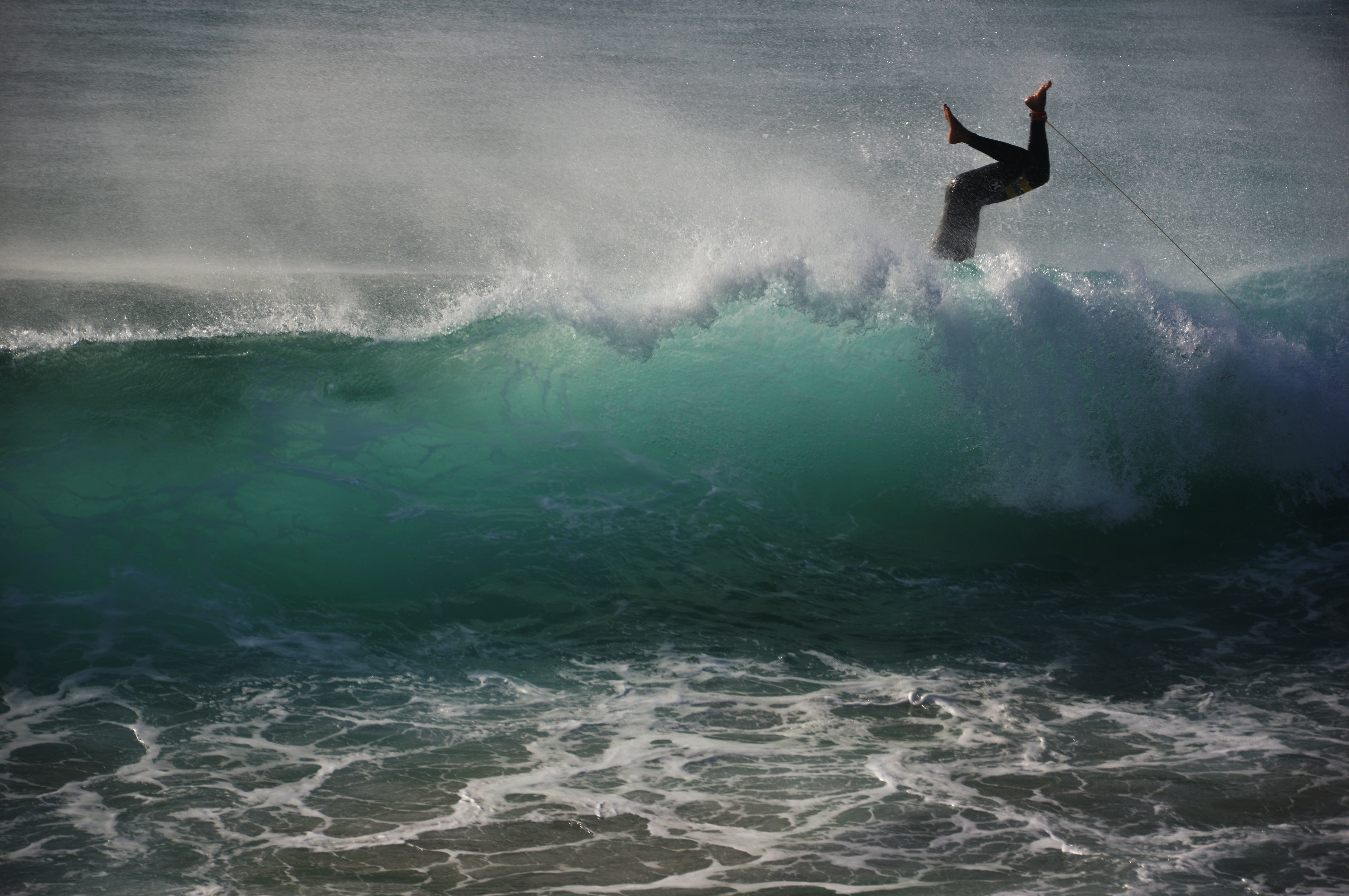 water Sport, excitement, one person, aquatic sport, adventure, 5K, athletes, power in nature, human arm, surfboard, tarifa, surfing, coast, speed, body, HD Wallpaper