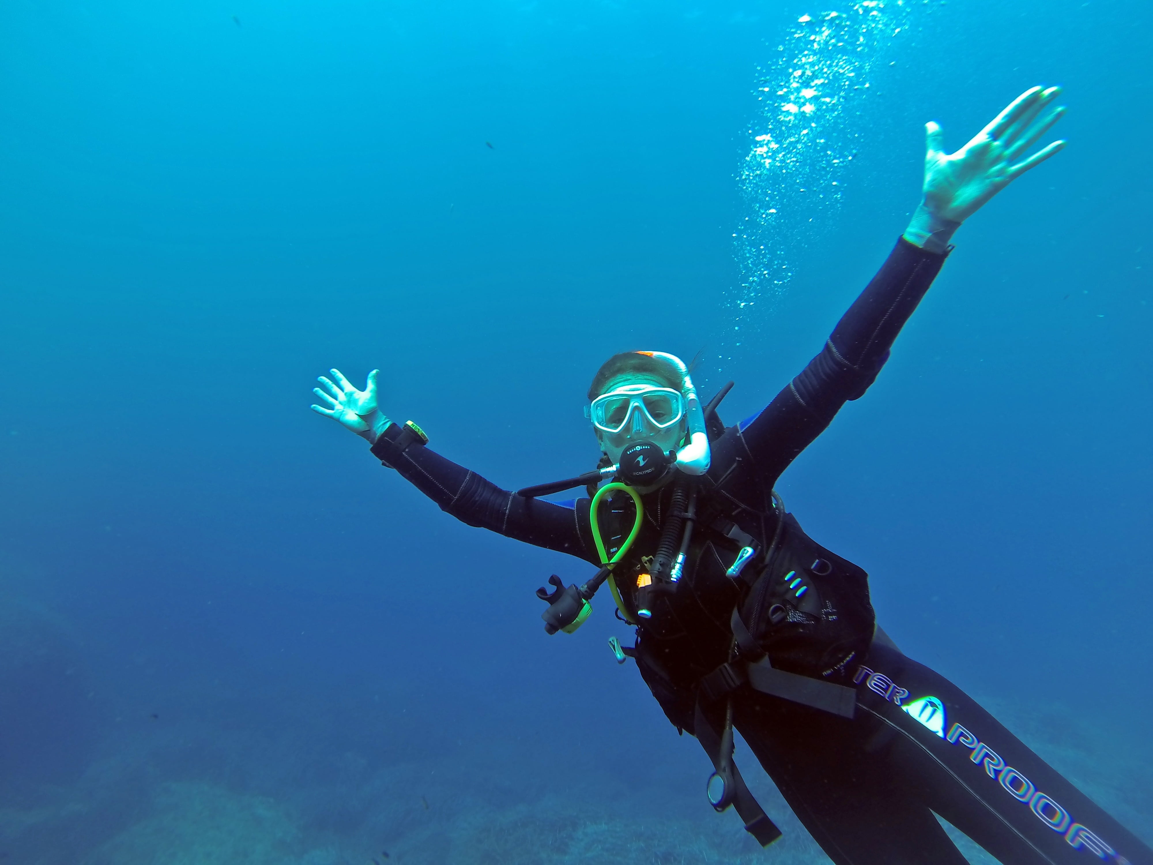 regulator, buoyancy, scuba mask, vacation, cirkewwa, tourism, diving, adult, sunshine, mediterranean, activity, active, lifestyle, underwater diving, summertime, HD Wallpaper