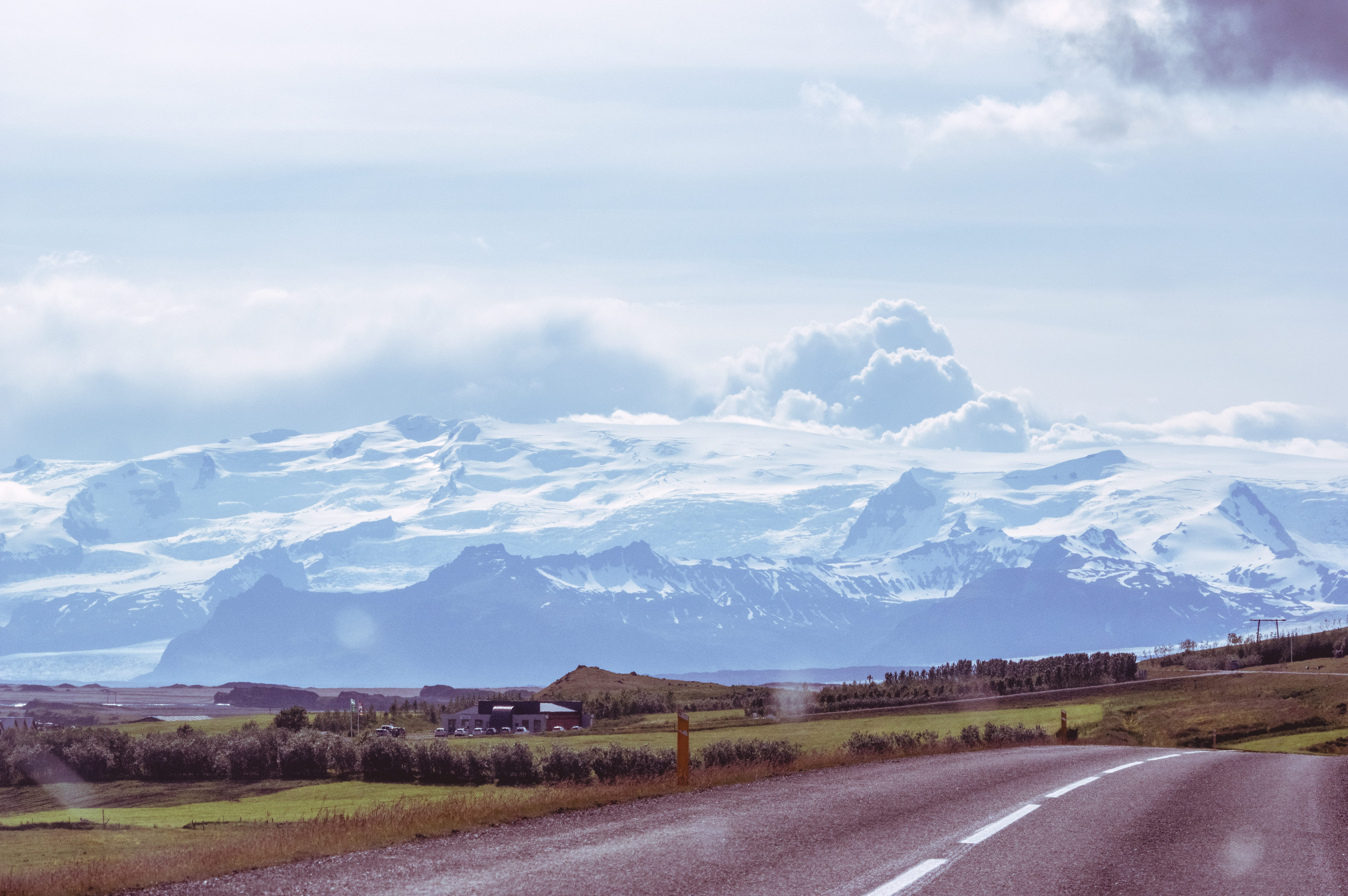 environment, nature, vatnajokull, no people, scenics - nature, direction, snowcapped mountain, tranquil scene, roadtrip, the way forward, cloud - sky, beauty in nature, HD Wallpaper