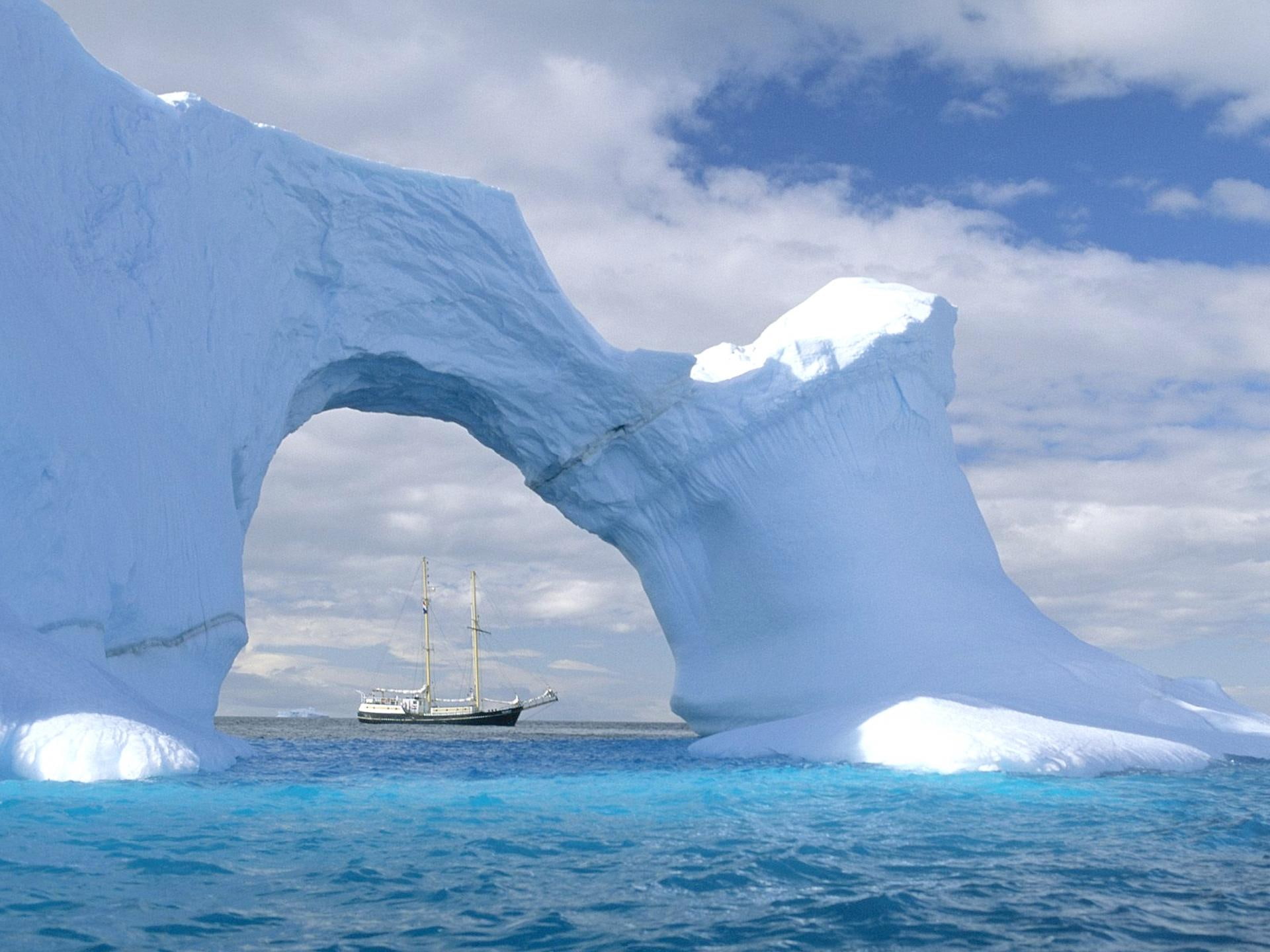 antarctic, nature, sailing, oceans, 1080P, icebergs, nature and landscapes, HD Wallpaper
