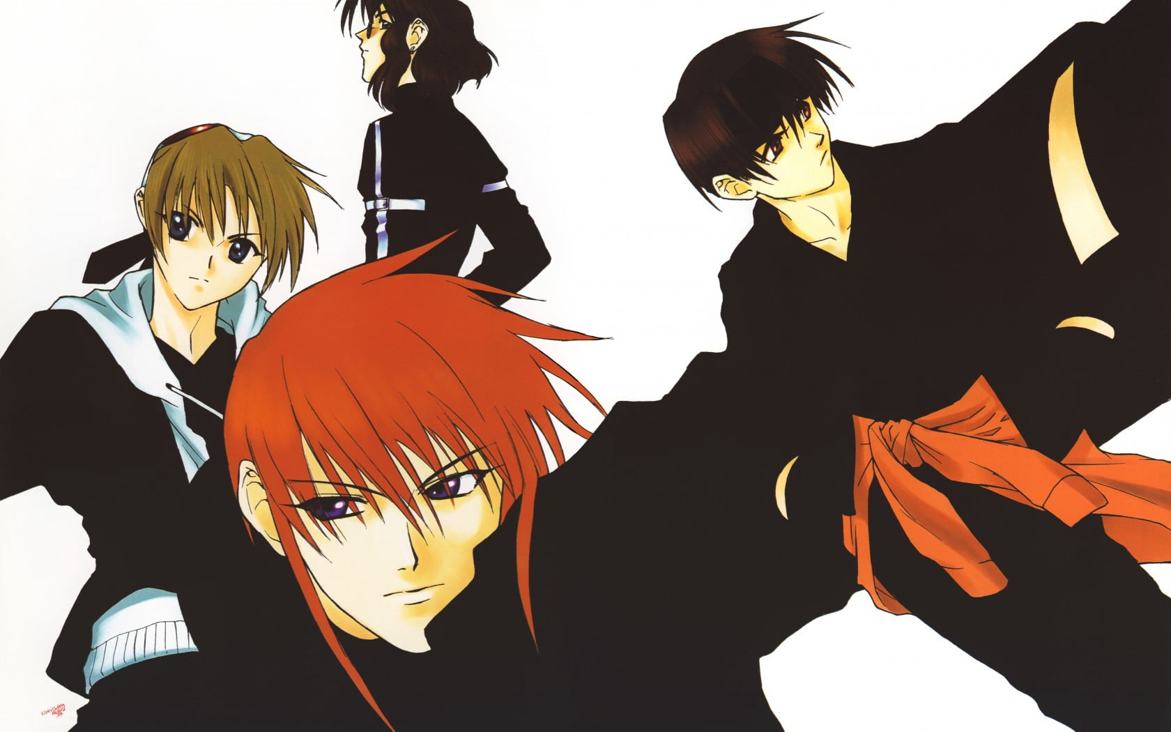weiss kreuz, kyoko tsuchiya, indoors, mask, men, ran fujimiya, group of people, hairstyle, representation, ken hidaka, leisure activity, people, mask - disguise, HD Wallpaper