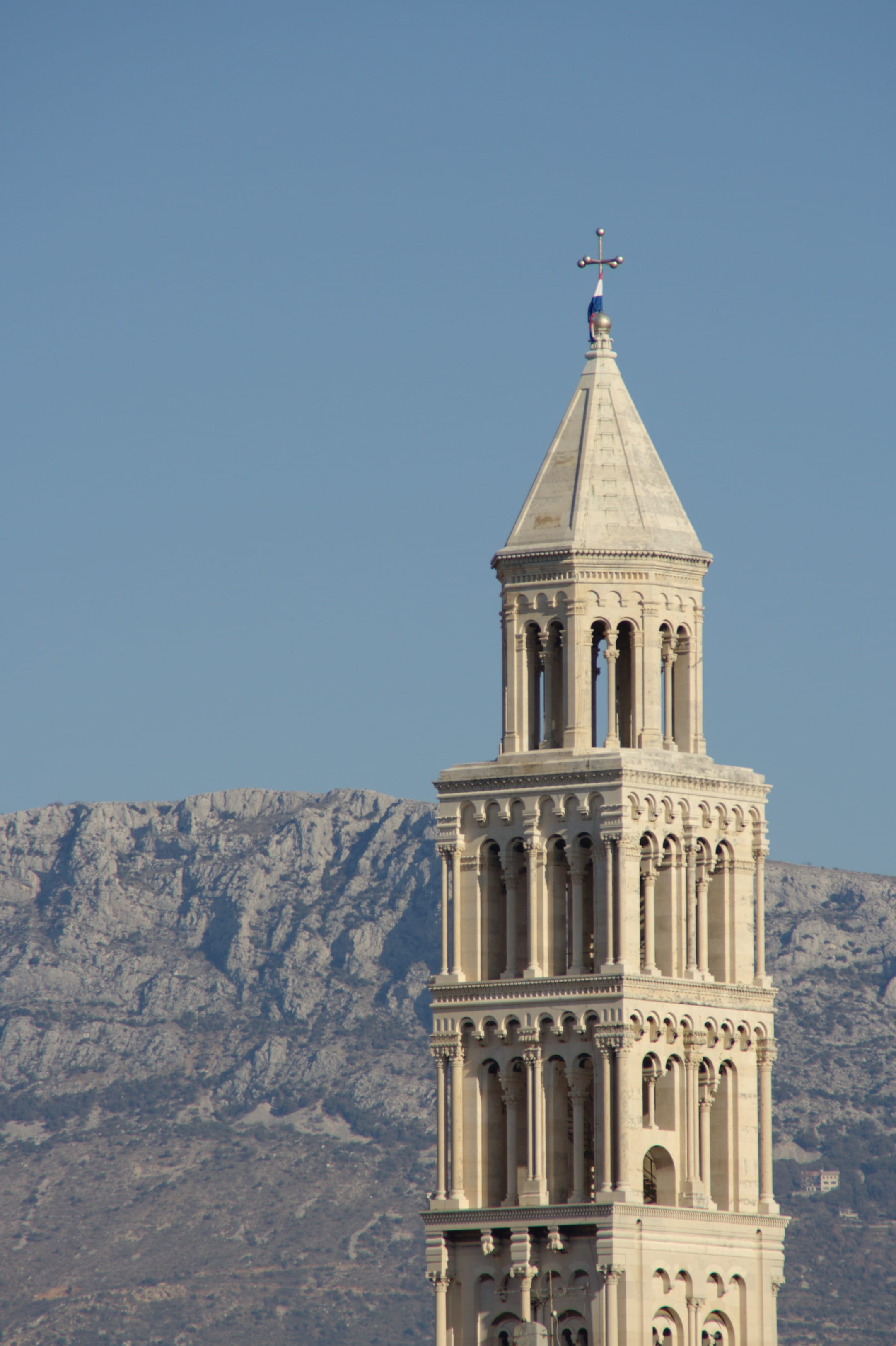 tower, no people, Croatia, cross, place of worship, belief, outdoors, Split, clear sky, architecture, Dalmatia, nature, day, travel, spirituality, 2K, Phone HD Wallpaper