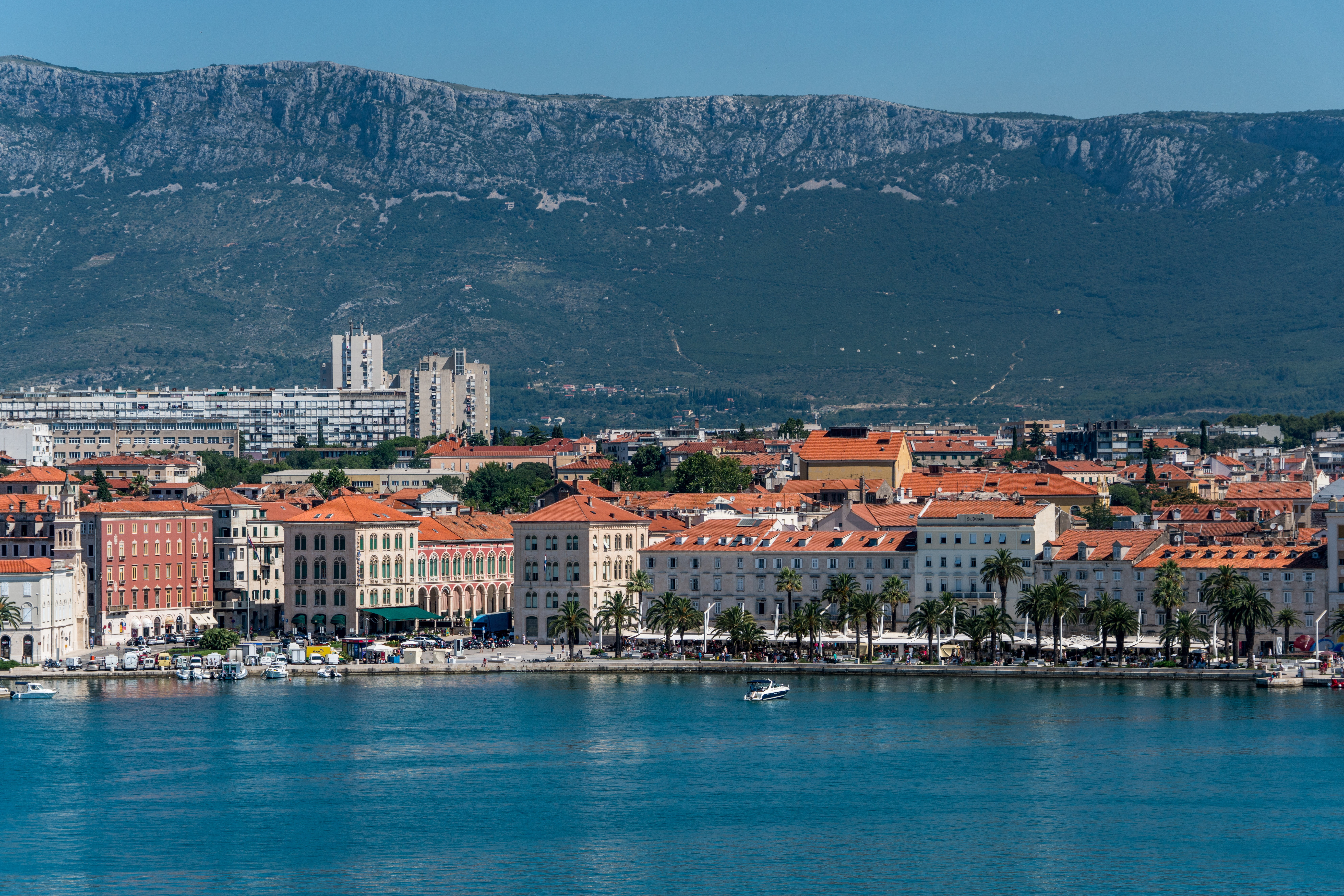 mountain, architecture, travel, near, split, europe, land, body, house, colorful, tourism, adriatic, red, sky, nature, waterfront, building, landscape, HD Wallpaper