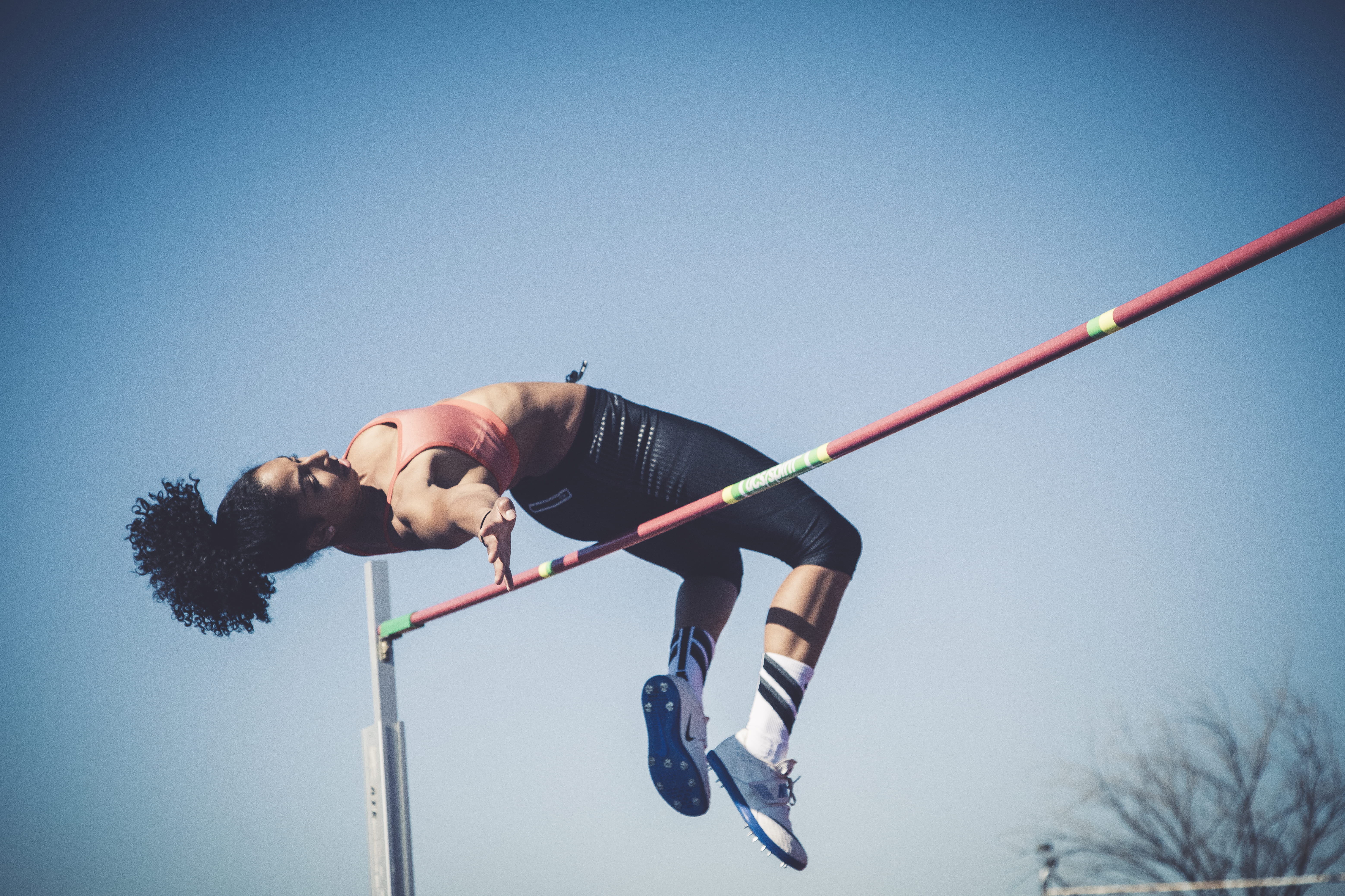 motion, vitality, competition, female, adult, one person, athlete, woman, blue, lifestyles, nature, sport, determination, exercising, 5K, sky, copy space, HD Wallpaper