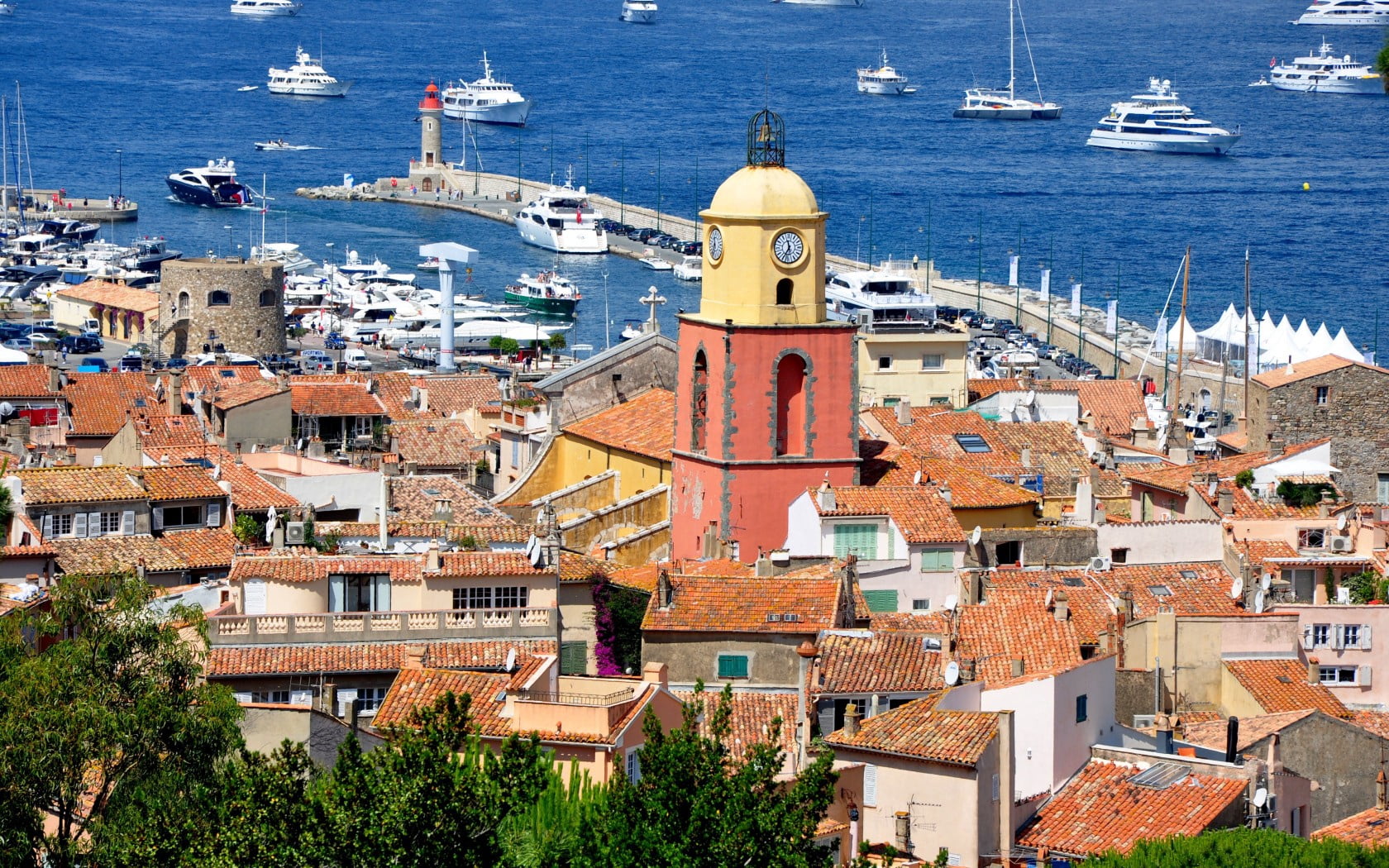 outdoors, coastline, roof, travel, nautical Vessel, residential district, adriatic Sea, mediterranean Sea, yellow, high angle view, 720P, day, europe, HD Wallpaper