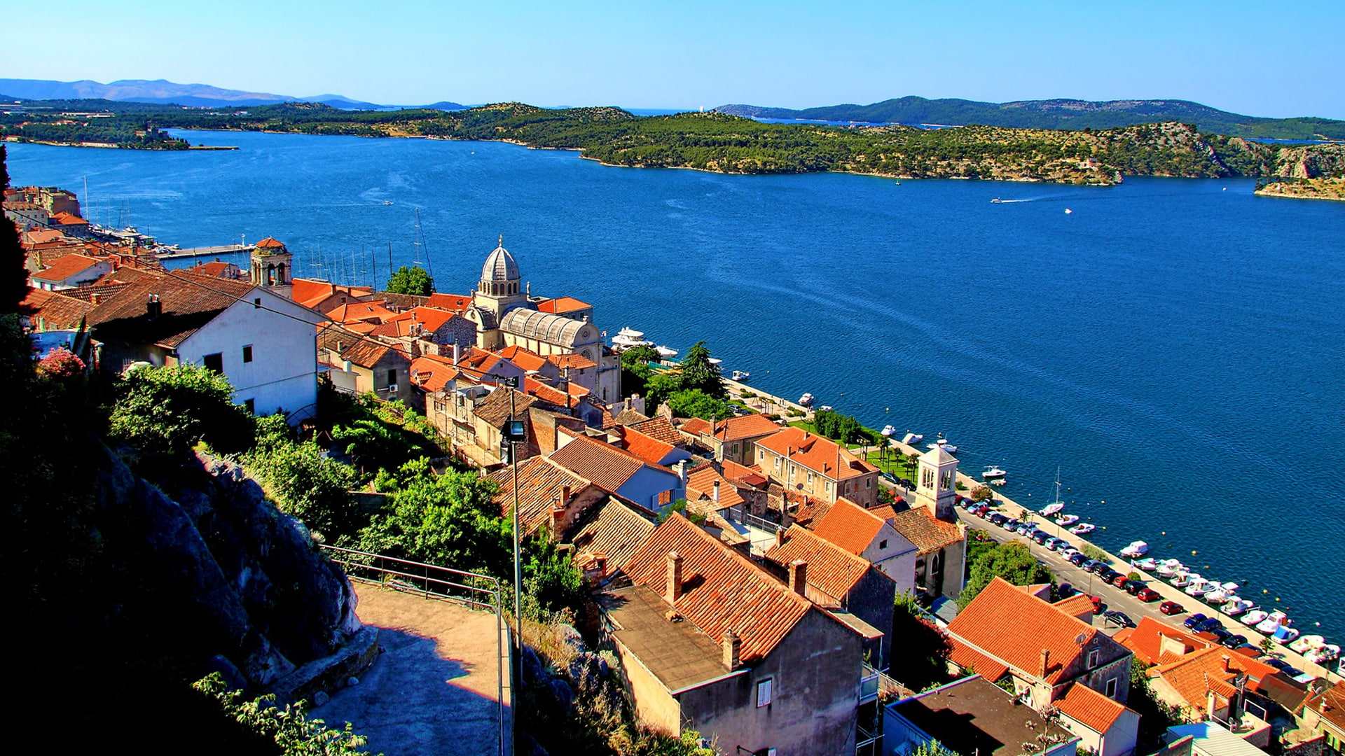 river, adriatic, krka, central, 1080P, flows, located, ibenik, dalmatia, historic, sea, town, croatia, HD Wallpaper